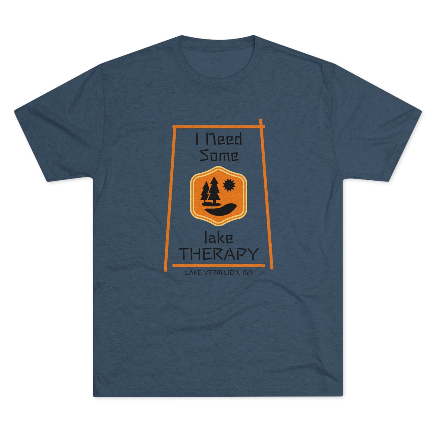 Lake Therapy - Orange Accents - Lake Vermilion - Unisex Tri-Blend Crew Tee