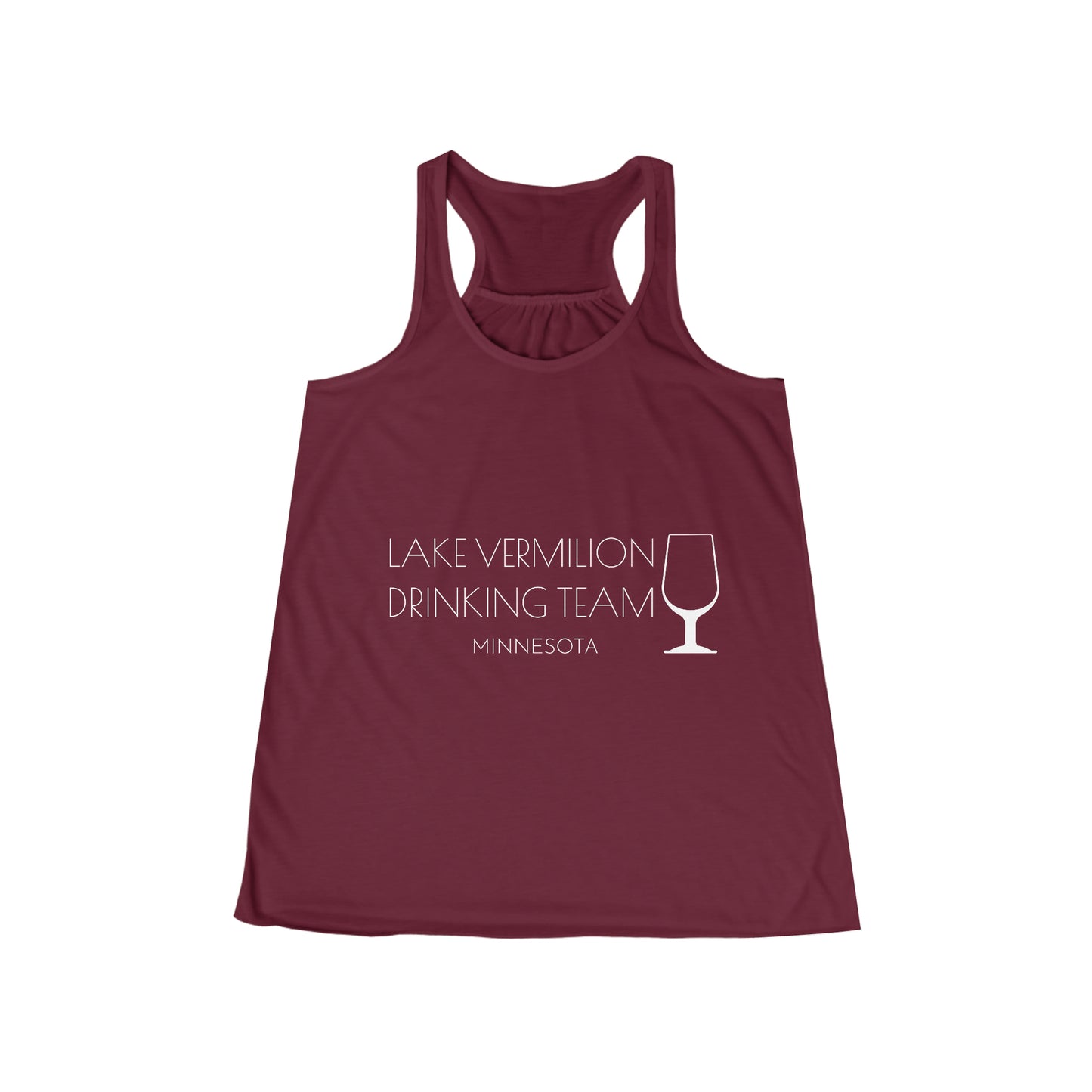 Lake Vermilion Drinkin Team - Wine - Women's Flowy Racerback Tank
