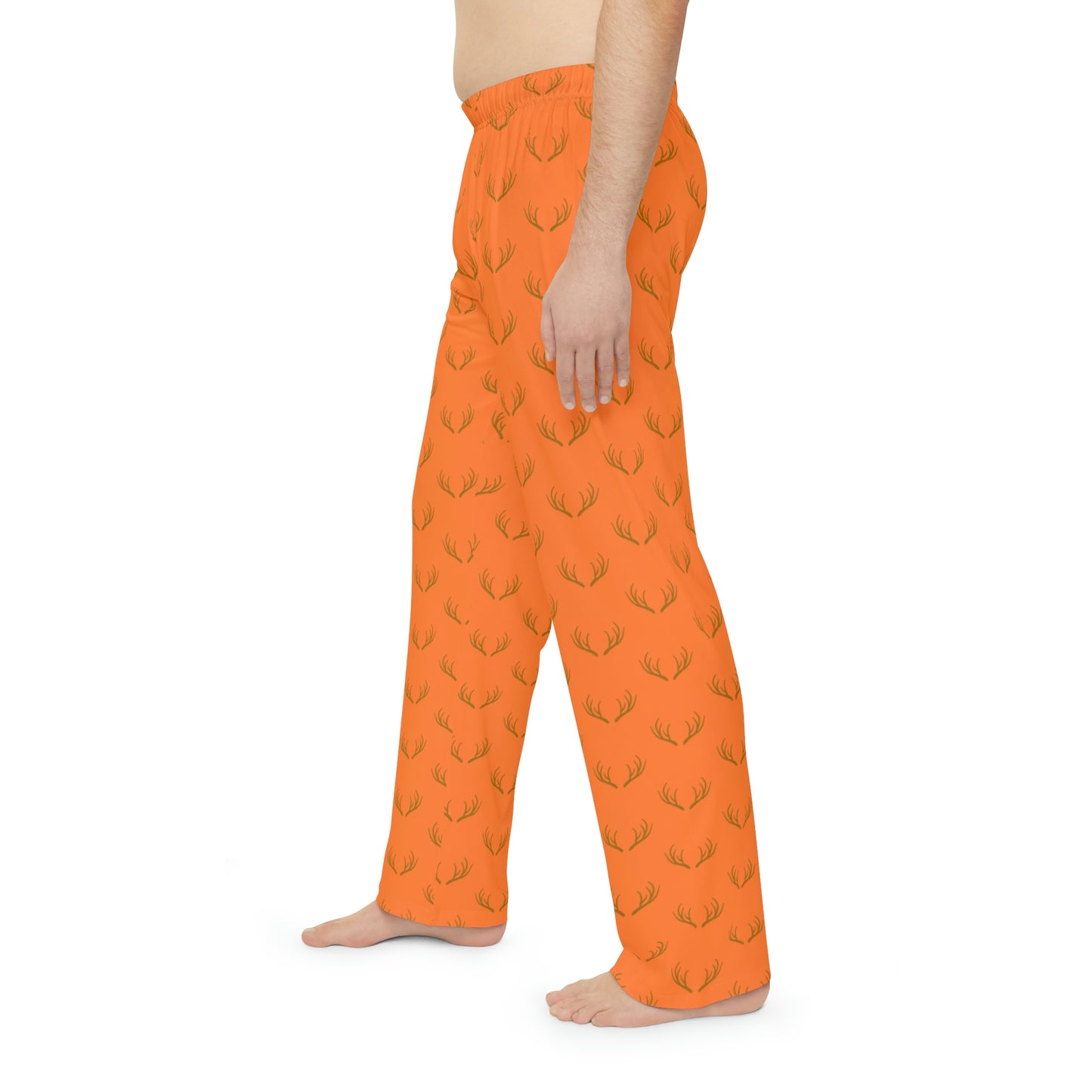 Antlers - Hunting Theme - Men's Pajama Pants - Orange