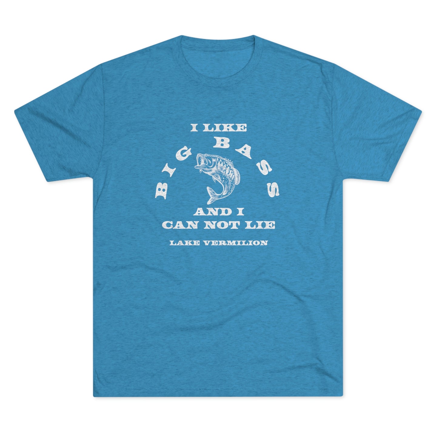 Big Bass - Lake Vermilion - White Graphic - Unisex Tri-Blend Crew Tee