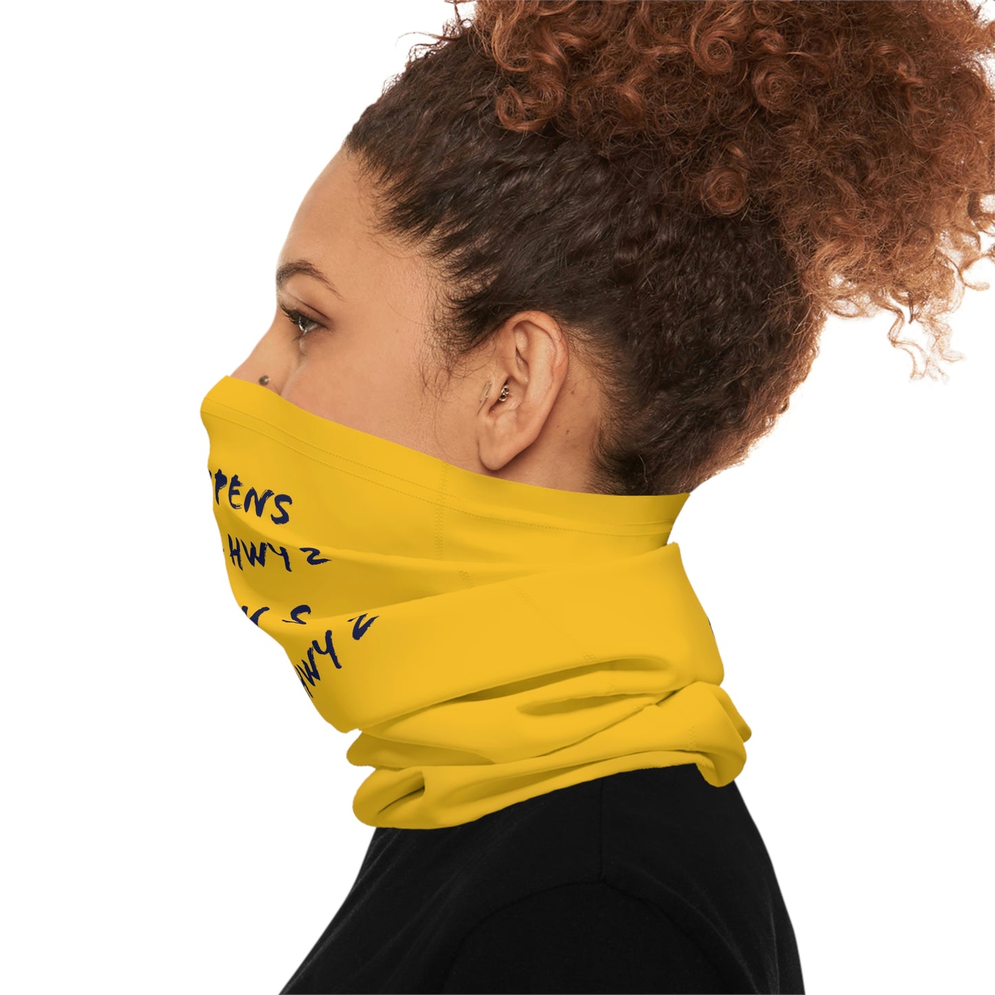 Summer Weather  - North of Hwy 2- Fishing / Boating Lightweight Neck Gaiter - Yellow
