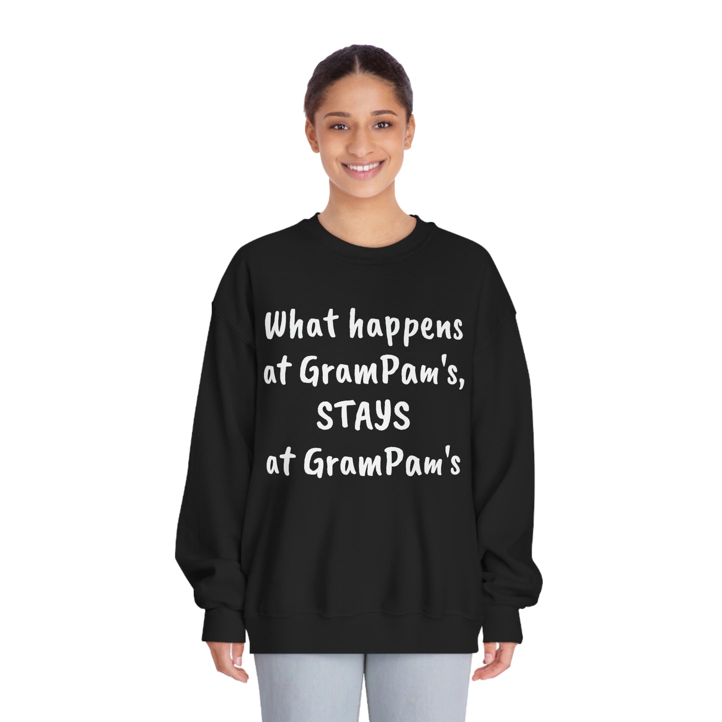 What Happens At GramPam's - Unisex DryBlend® Crewneck Sweatshirt
