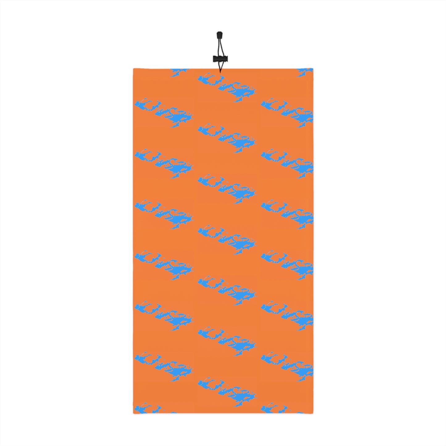Cool Weather  - Lake Vermilion - MN - Pattern - Fishing / Snowmobiling Winter Neck Gaiter With Drawstring - Orange