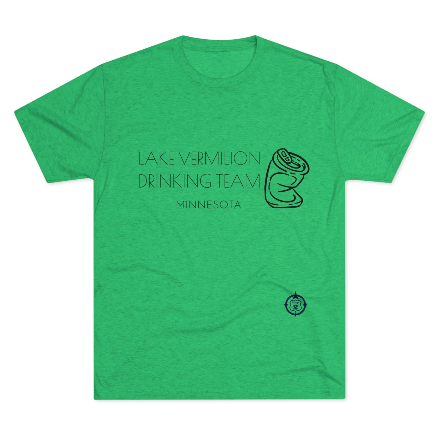 Lake Vermilion - Drinking Team - Crushed Can - Dark Graphic - Unisex Tri-Blend Crew Tee