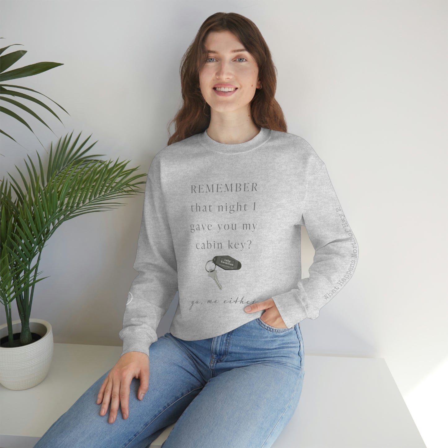 Remember That Night - Cabin Key - Lake Vermilion - North of Hwy 2 - Unisex Heavy Blend™ Crewneck Sweatshirt