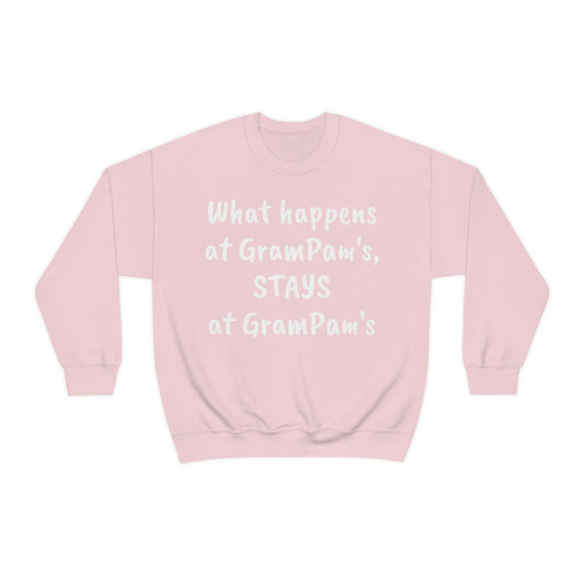 What happens at GramPam's, STAYS at GramPam's - Unisex Heavy Blend™ Crewneck Sweatshirt