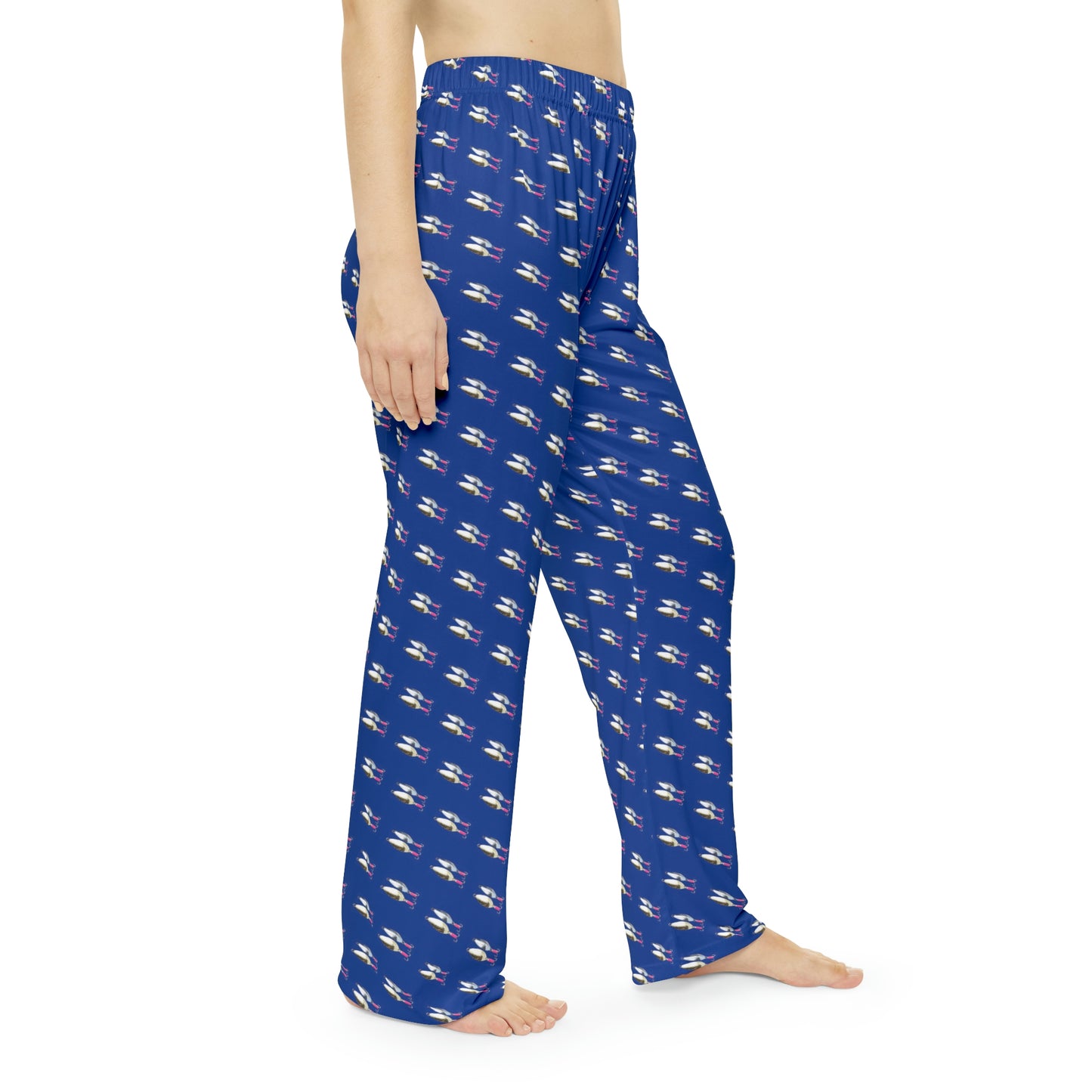 Fishing Lure - Fishing Theme -  Bait - Women's Pajama Pants - Dark Blue