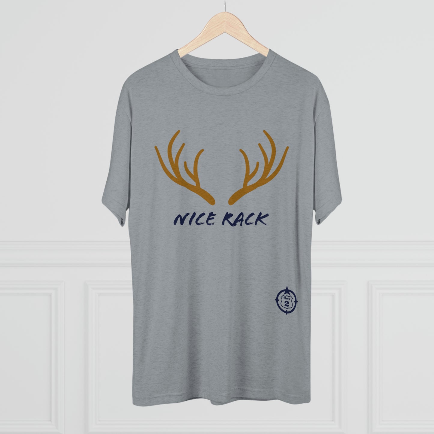 Nice Rack - Antlers - North of Hwy 2 - Unisex Tri-Blend Crew Tee