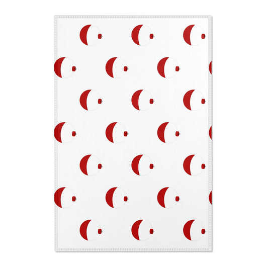 Traditional Red & White Bobber - Pattern - Area Rugs