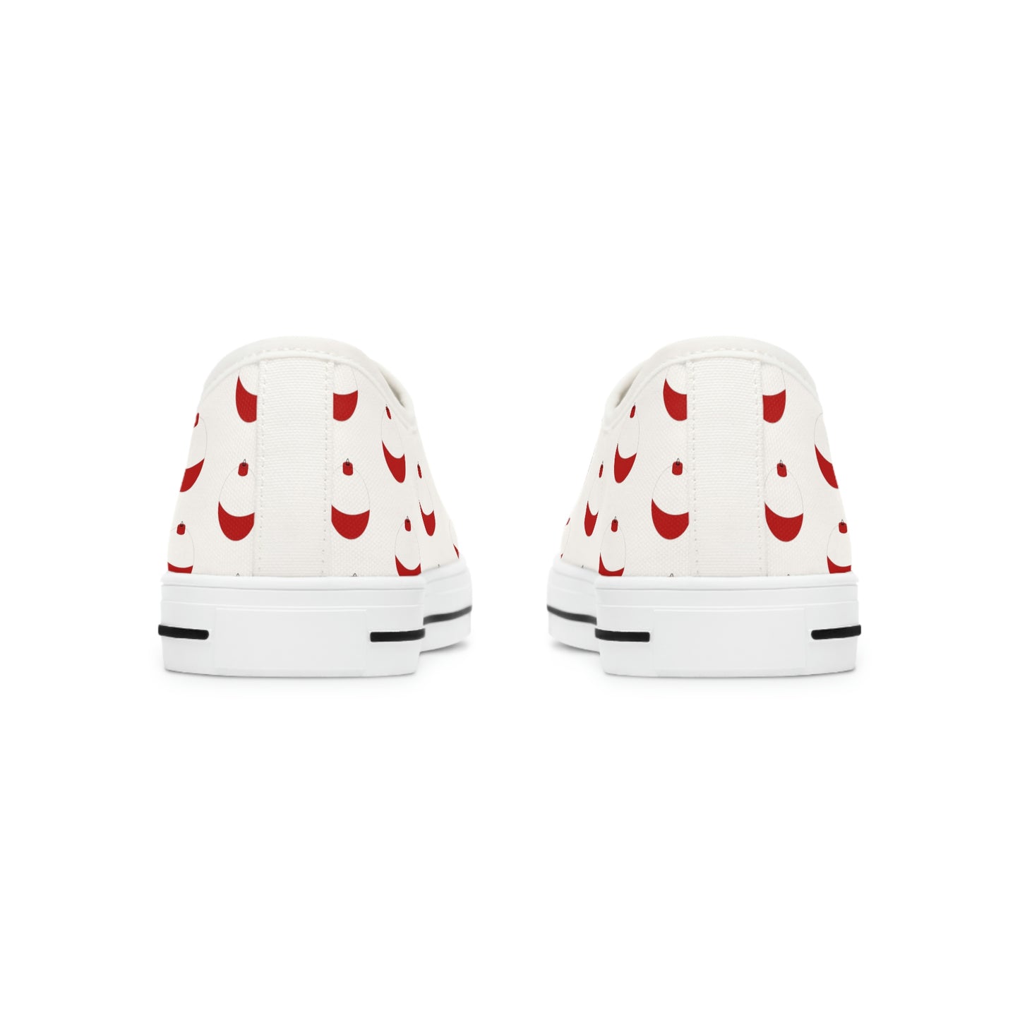 Traditional Red & White Bobber - Fishing - Women's Low Top Sneakers