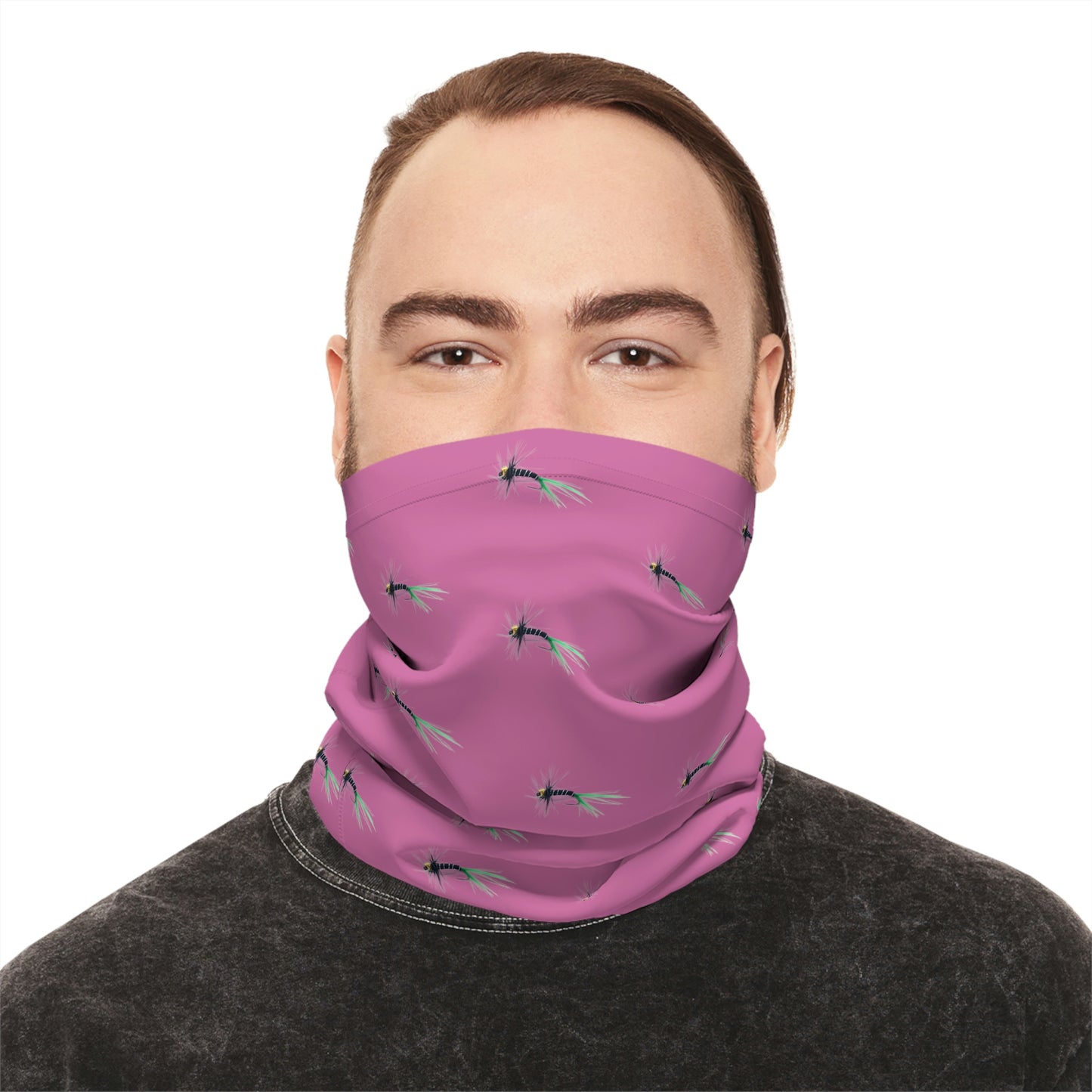Summer Weather  - Fishing Lure - Fly - Pattern - Fishing / Boating Lightweight Neck Gaiter - Pink