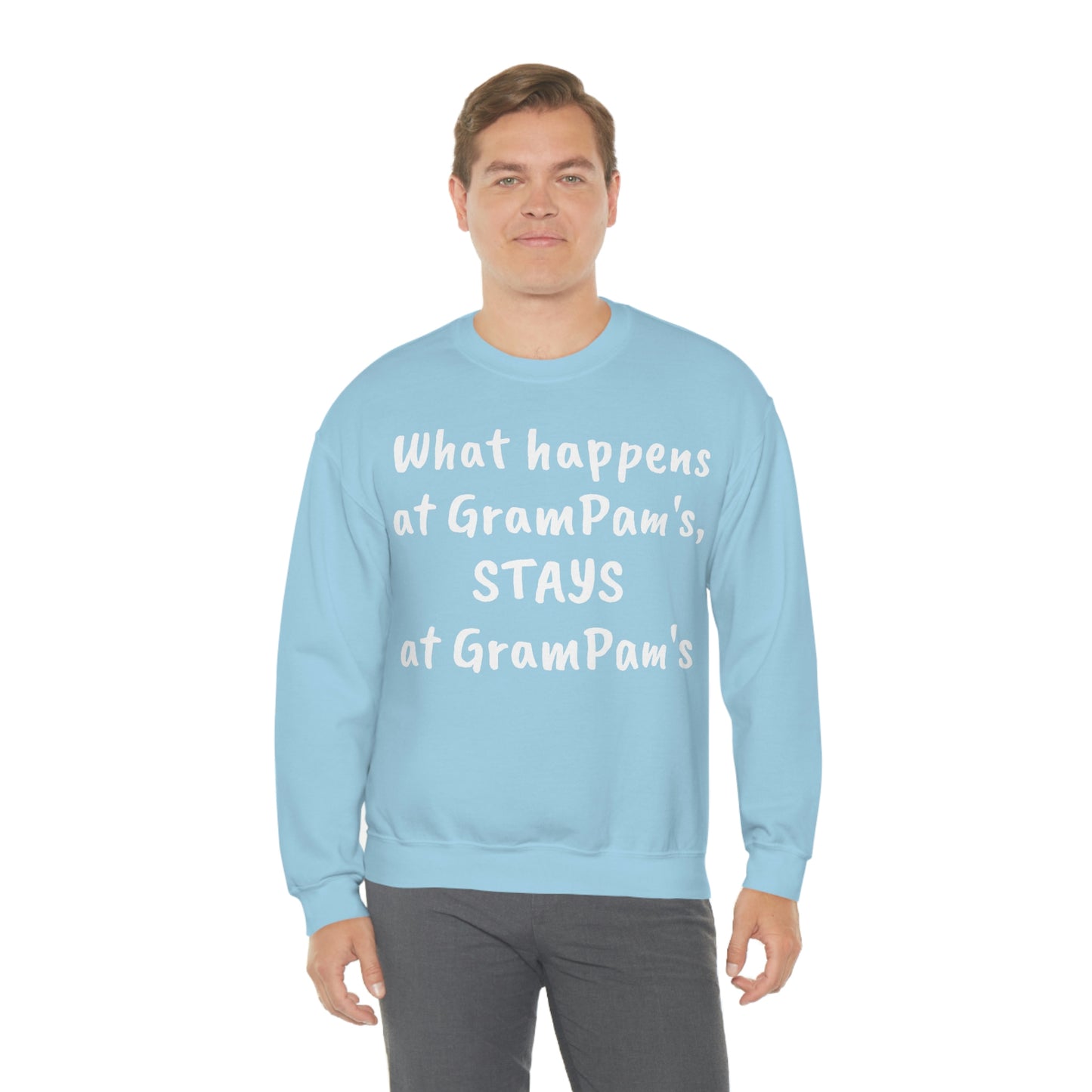 What happens at GramPam's, STAYS at GramPam's - Unisex Heavy Blend™ Crewneck Sweatshirt
