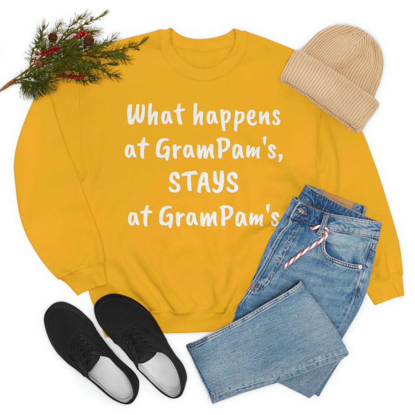 What happens at GramPam's, STAYS at GramPam's - Unisex Heavy Blend™ Crewneck Sweatshirt
