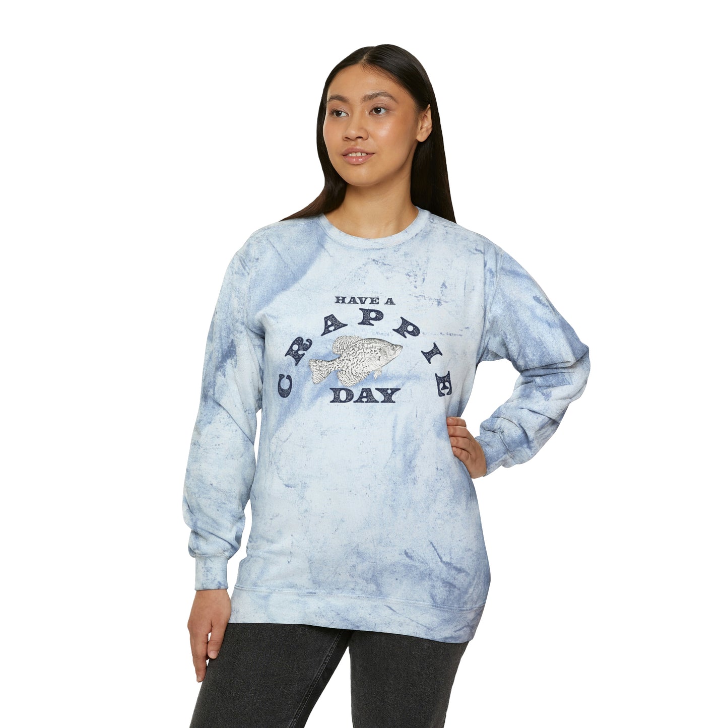 Have A Crappie Day - Fishing Theme - Unisex Color Blast Crewneck Sweatshirt