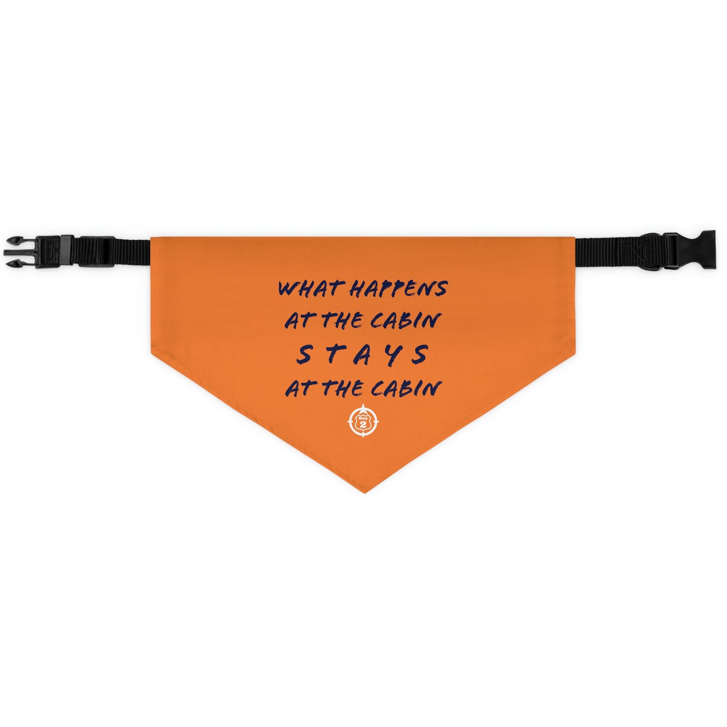 What Happens At The Cabin - Pet Bandana Collar - Orange