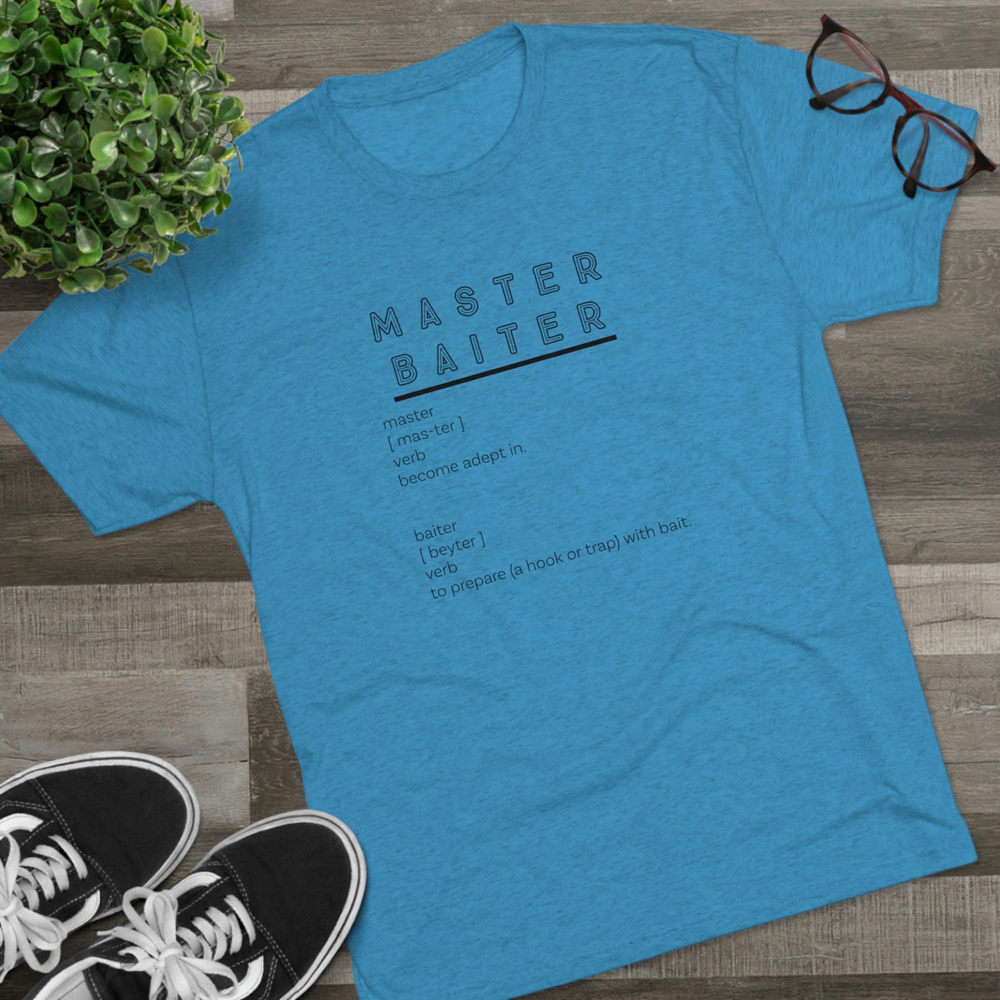 Master Baiter Definition - Bait - Fishing - Unisex Tri-Blend Crew Tee