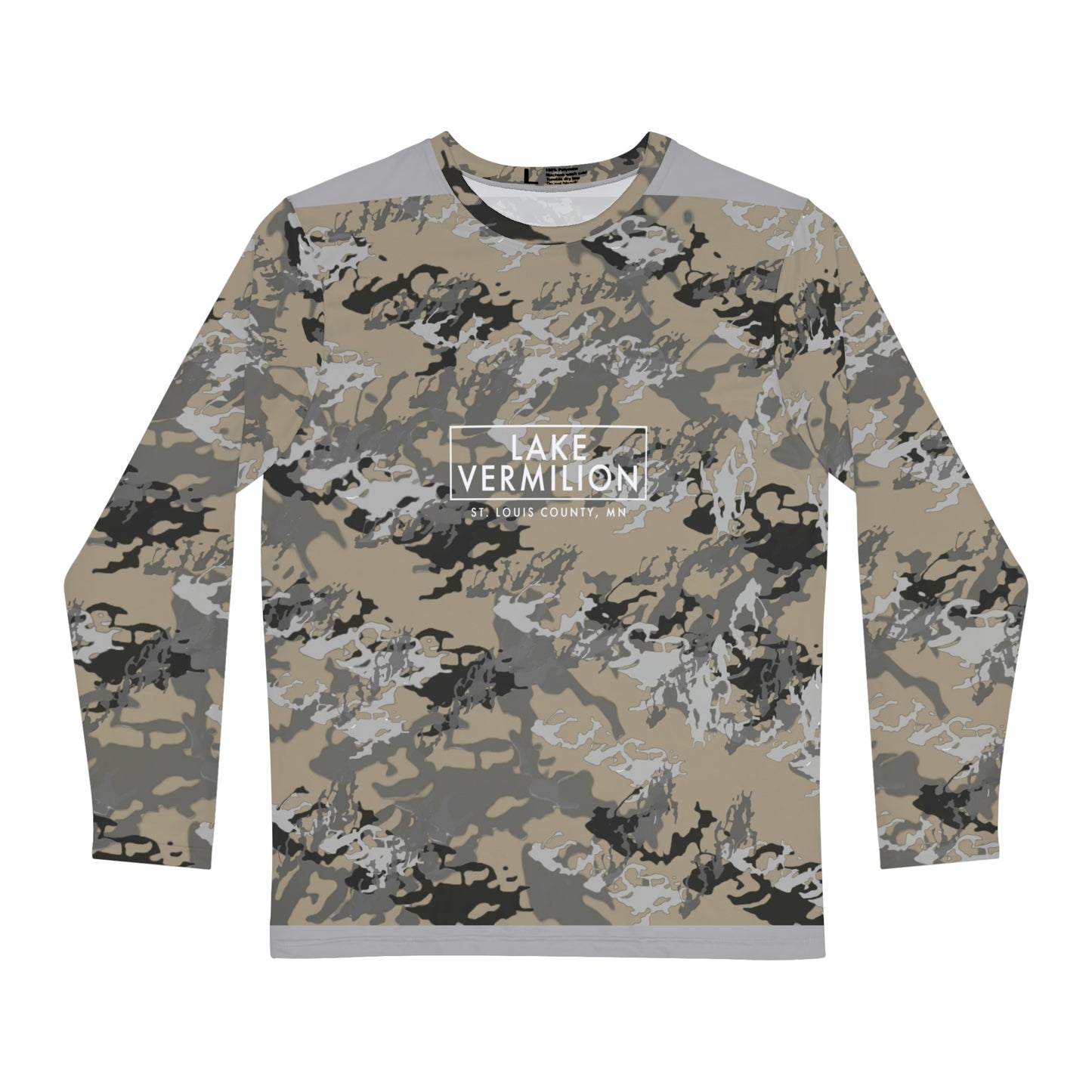 Lake Vermilion - MN - CUSTOM Vermilook® Camo - Medium Darkness - Grey Accents - Men's Long Sleeve AOP Shirt