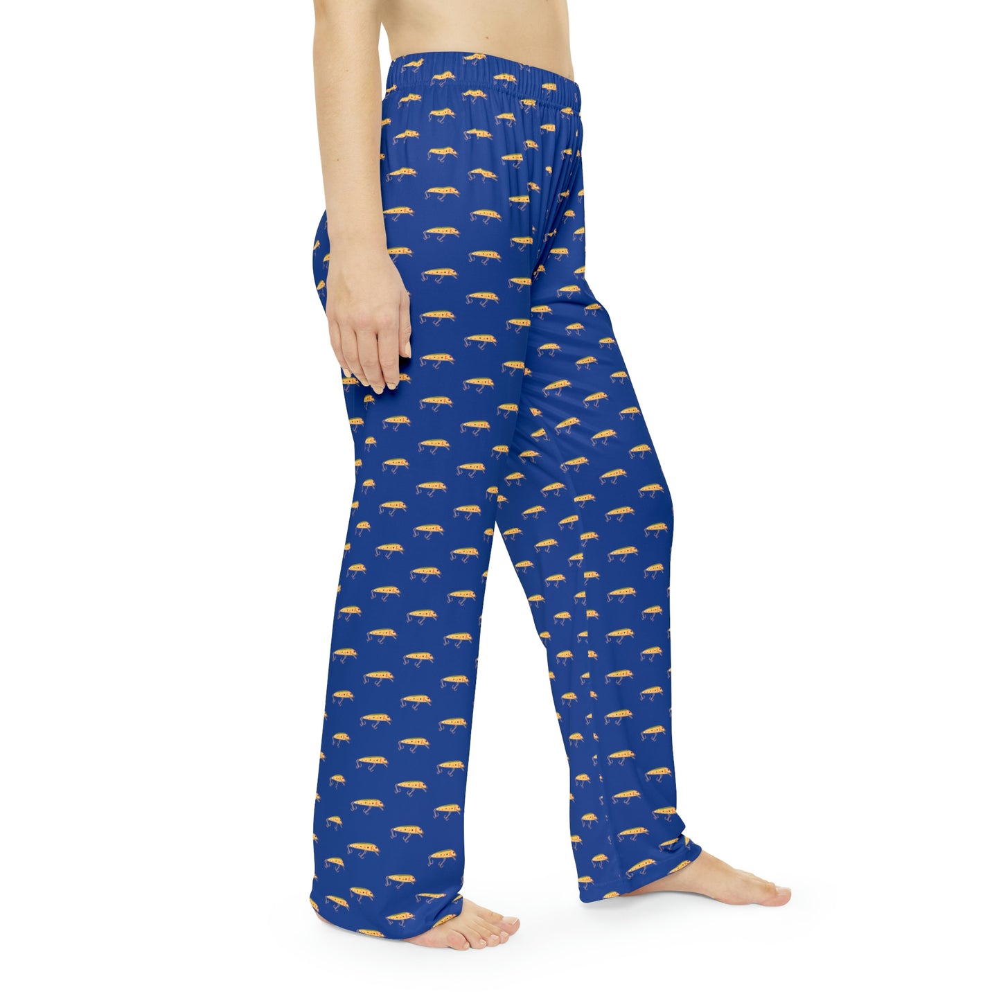 Vintage Bait - Fishing Theme -  Bait - Women's Pajama Pants - Dark Blue