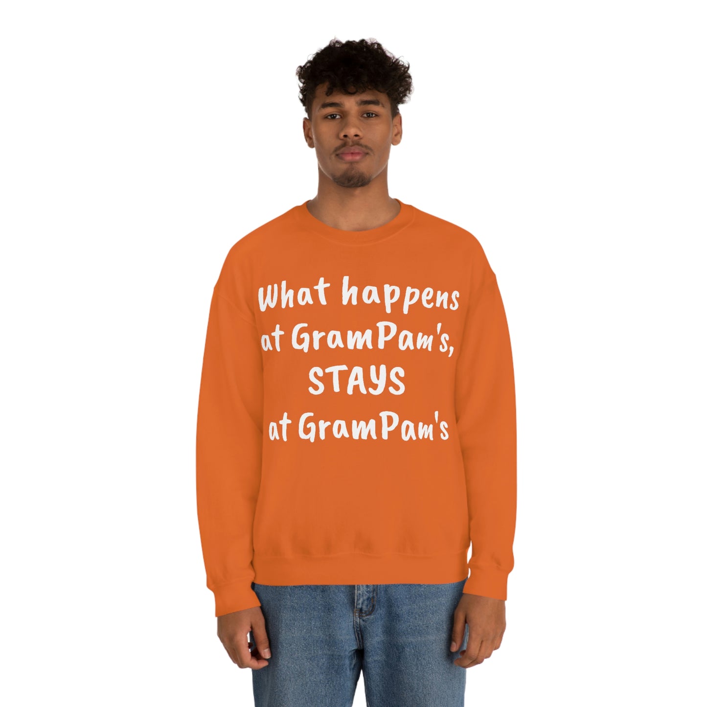 What happens at GramPam's, STAYS at GramPam's - Unisex Heavy Blend™ Crewneck Sweatshirt