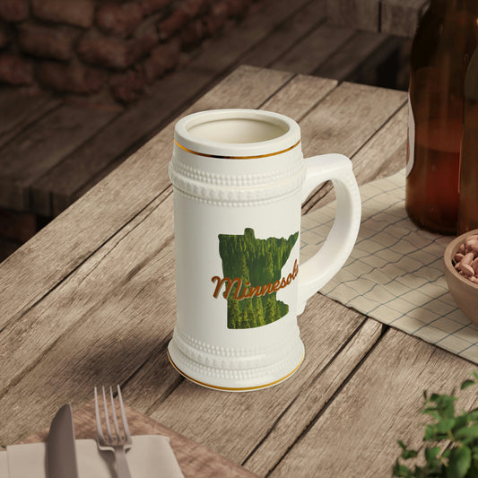 Minnesota - Dark Green Forest - Beer Stein Mug