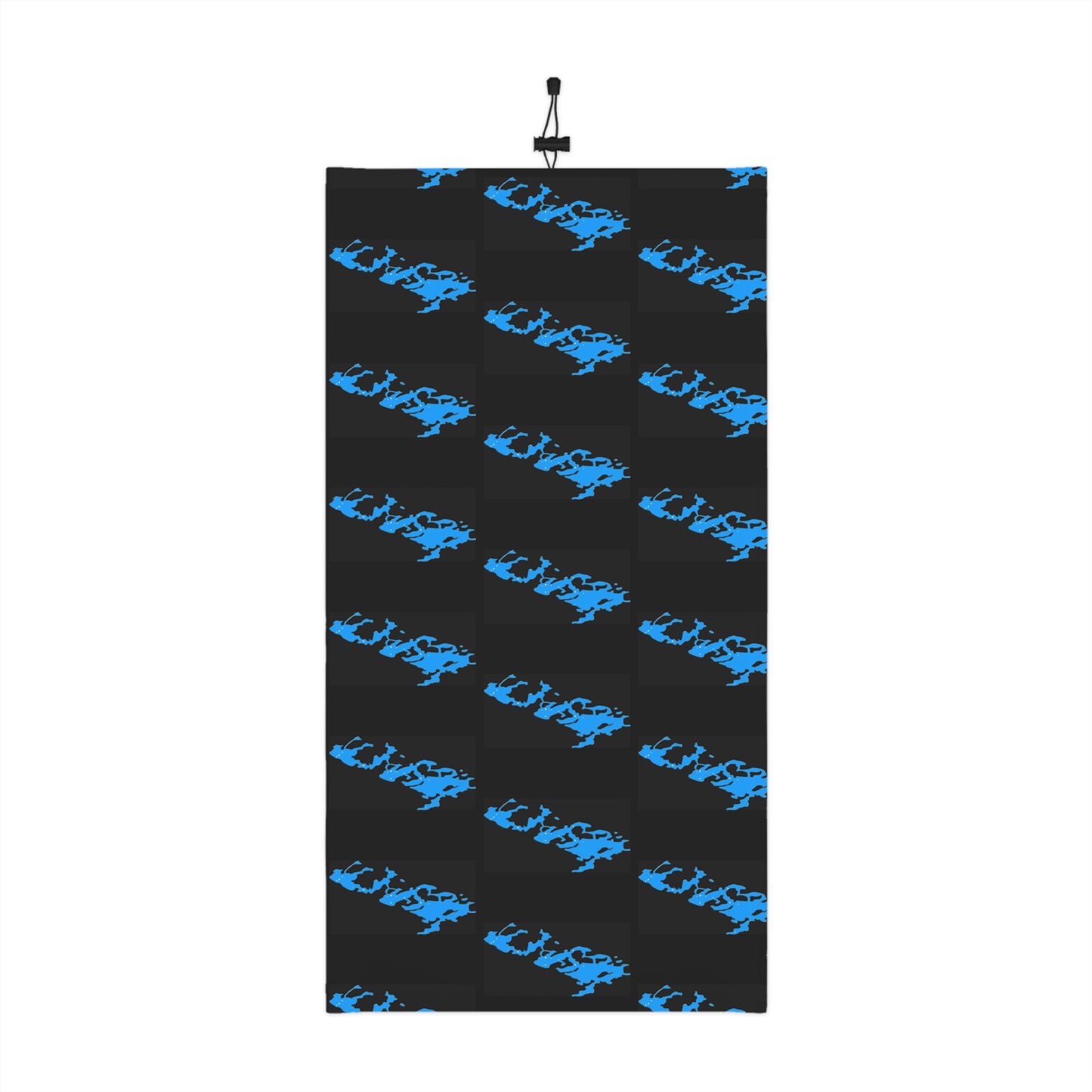Cool Weather  - Lake Vermilion - MN - Pattern - Fishing / Snowmobiling Winter Neck Gaiter With Drawstring - Black