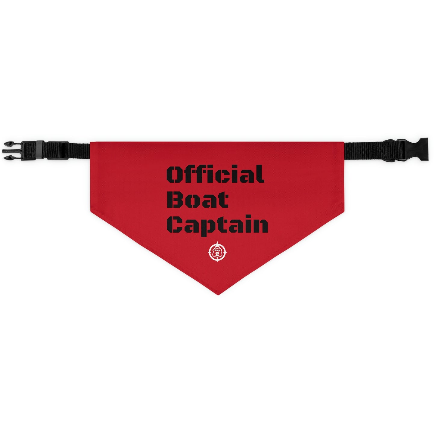 Official Boat Captain - Lake / Fishing / Cabin - Pet Bandana Collar - Dark Red