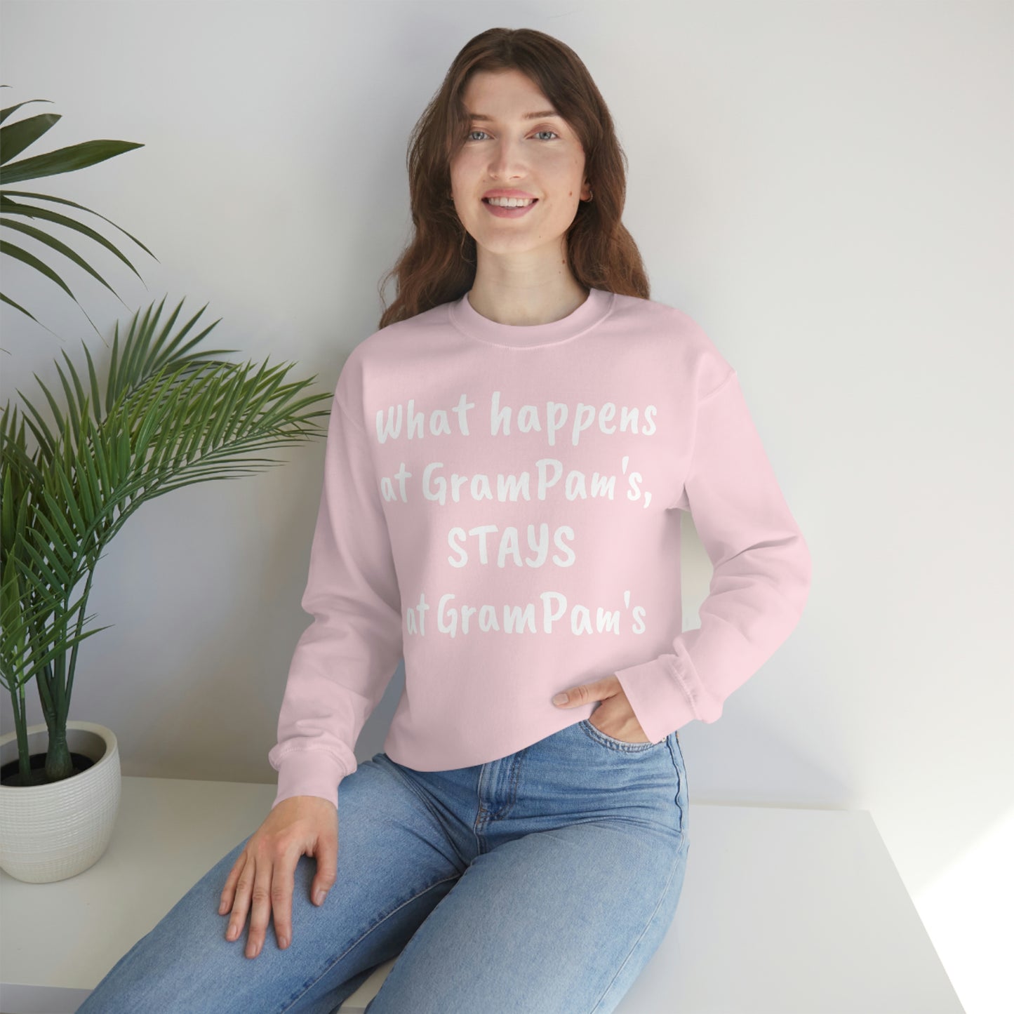 What happens at GramPam's, STAYS at GramPam's - Unisex Heavy Blend™ Crewneck Sweatshirt
