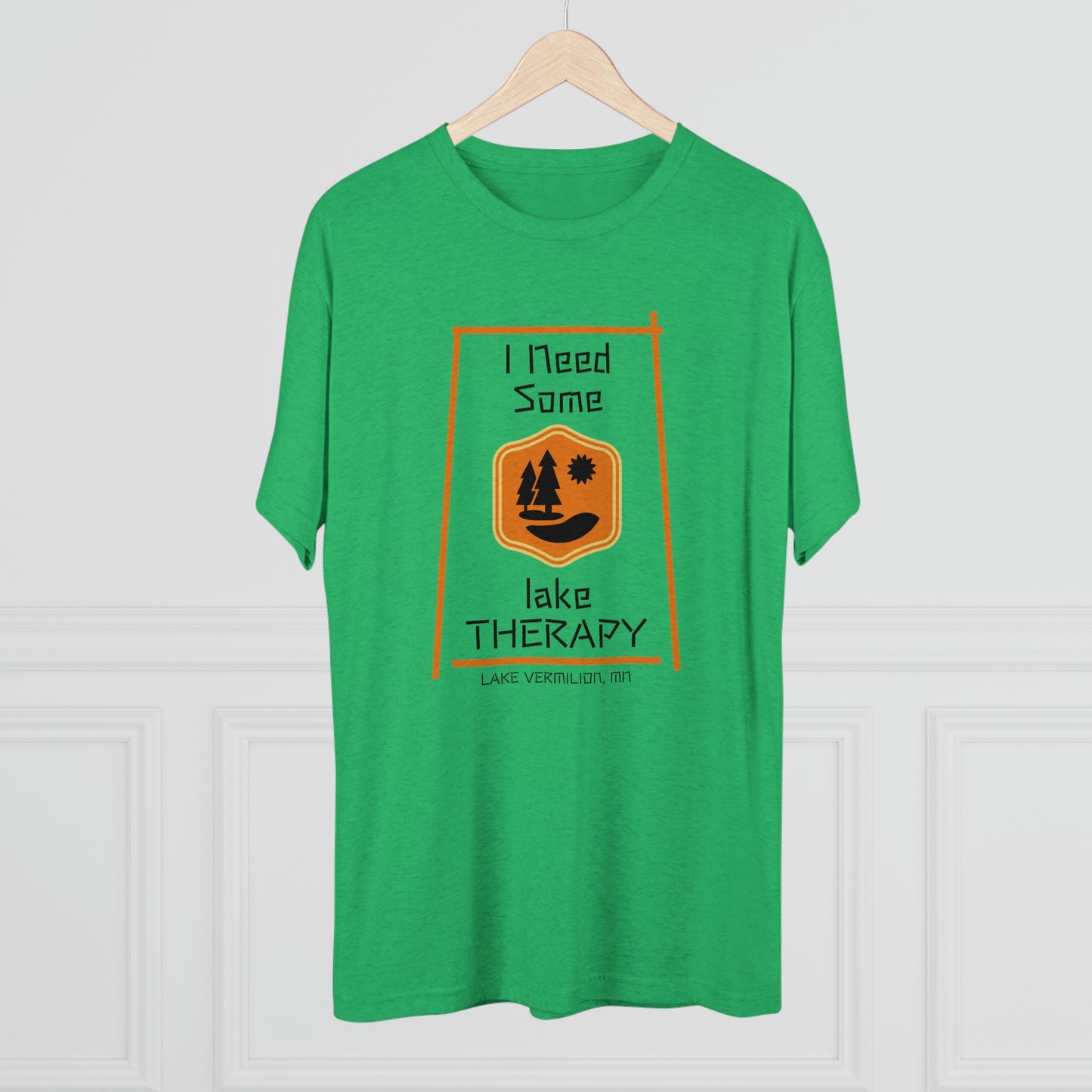 Lake Therapy - Orange Accents - Lake Vermilion - Unisex Tri-Blend Crew Tee