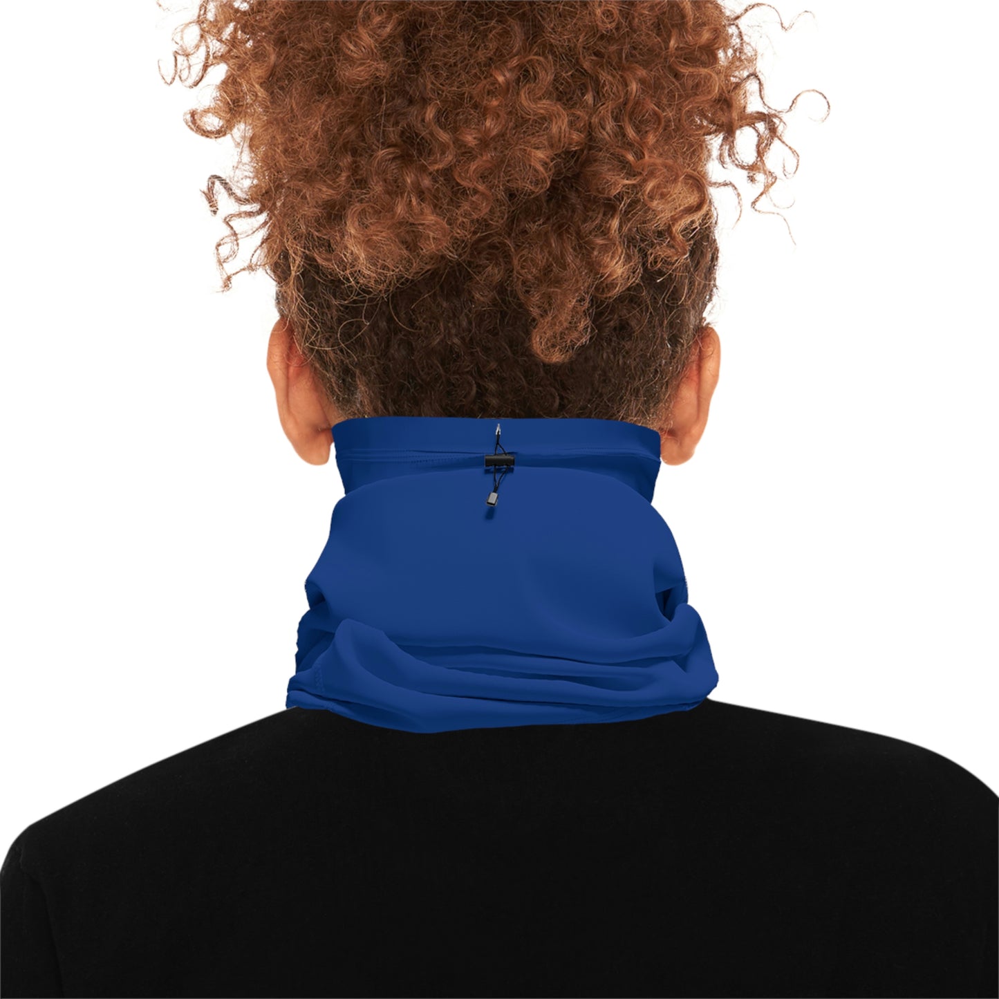 Cool Weather  - North of Hwy 2 - Pattern - Fishing / Snowmobiling Winter Neck Gaiter With Drawstring - Dark Blue