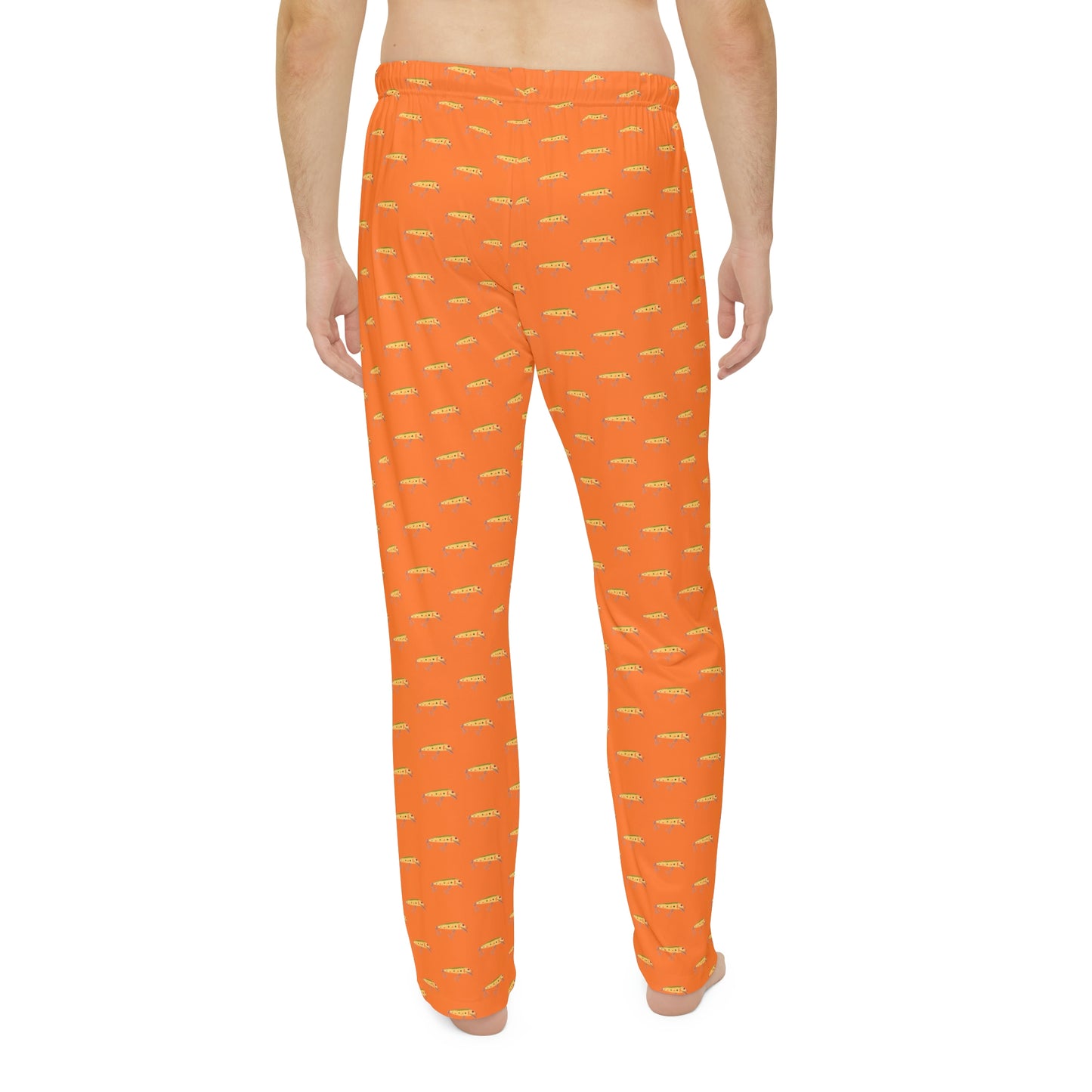 Vintage Bait - Fishing Theme - Bait - Men's Pajama Pants - Orange