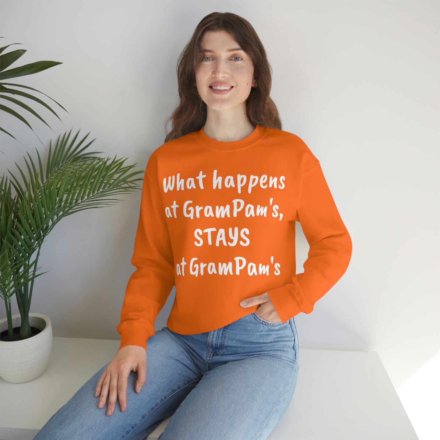 What happens at GramPam's, STAYS at GramPam's - Unisex Heavy Blend™ Crewneck Sweatshirt