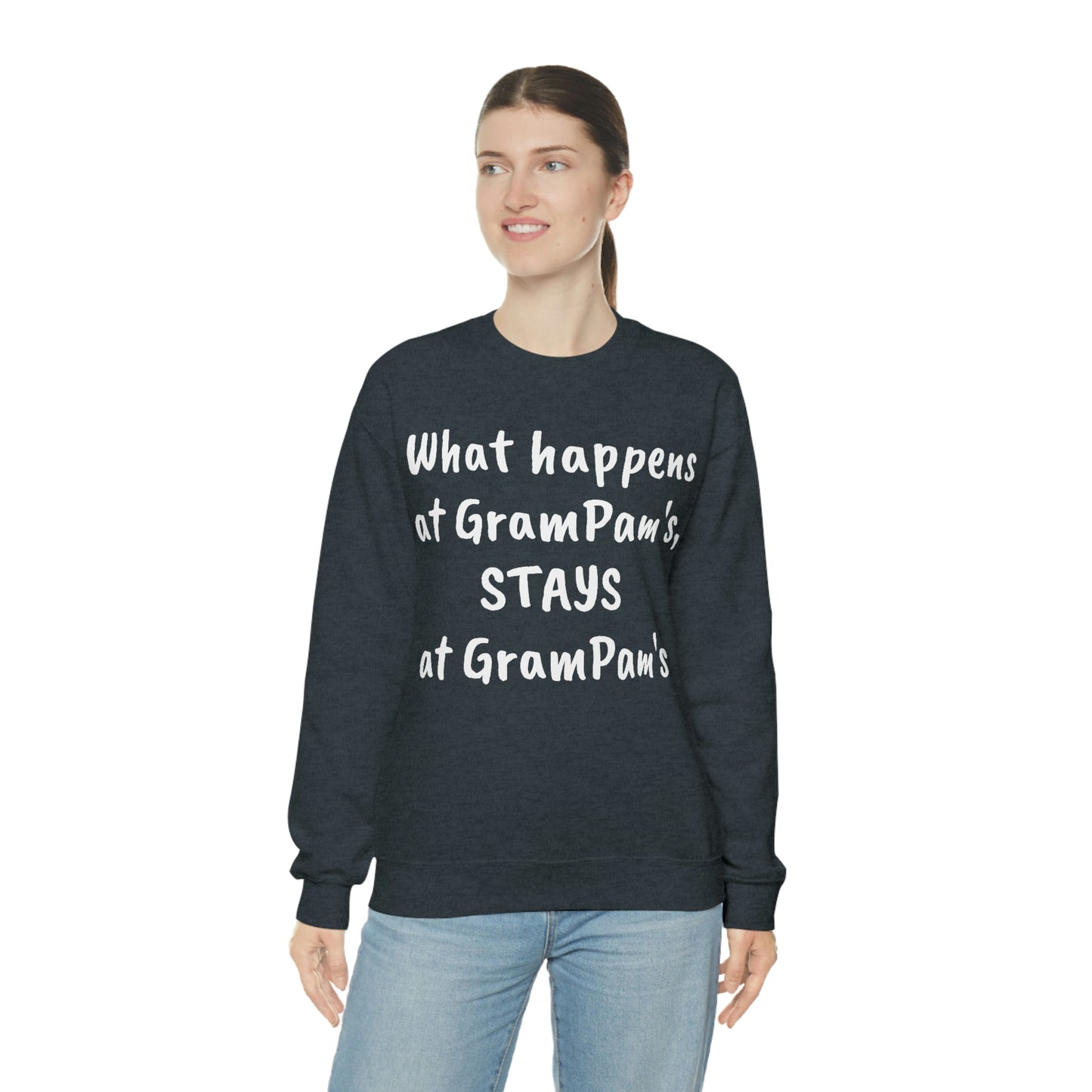What happens at GramPam's, STAYS at GramPam's - Unisex Heavy Blend™ Crewneck Sweatshirt