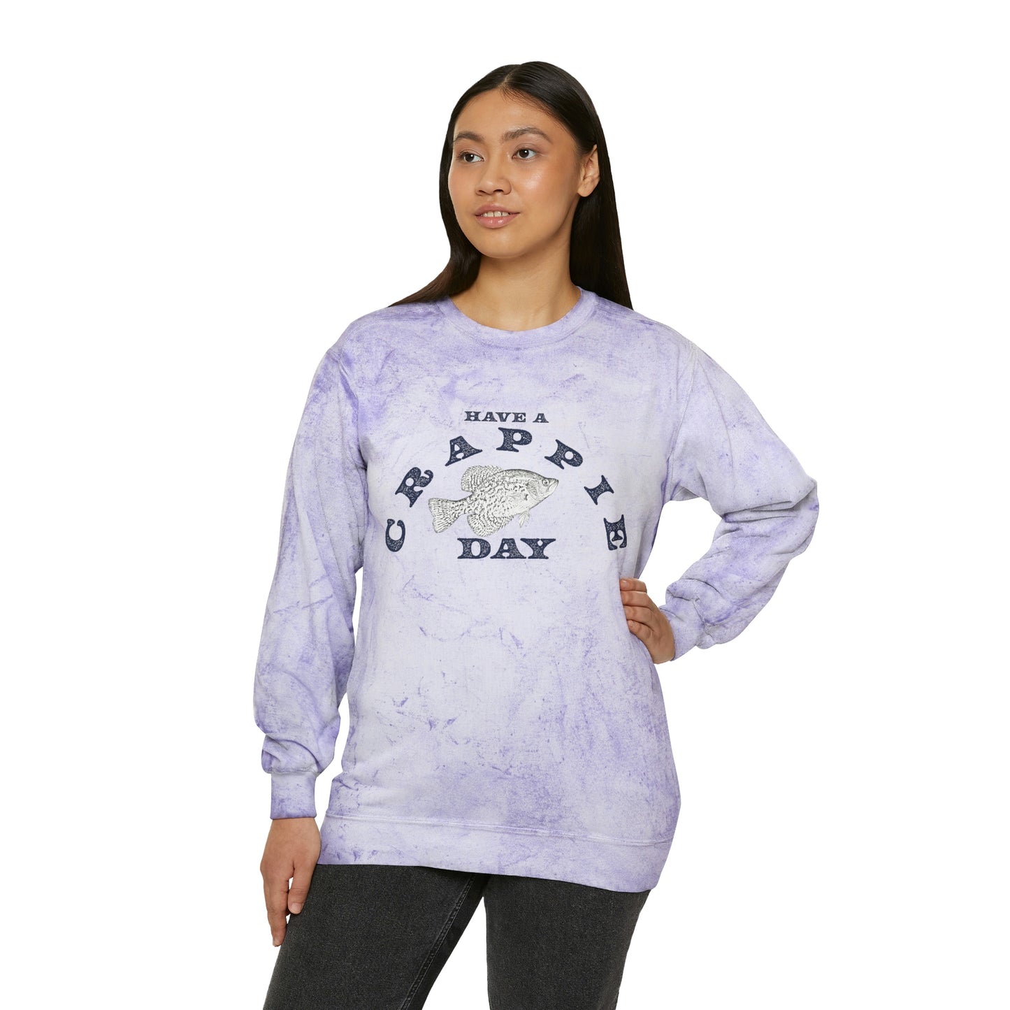 Have A Crappie Day - Fishing Theme - Unisex Color Blast Crewneck Sweatshirt