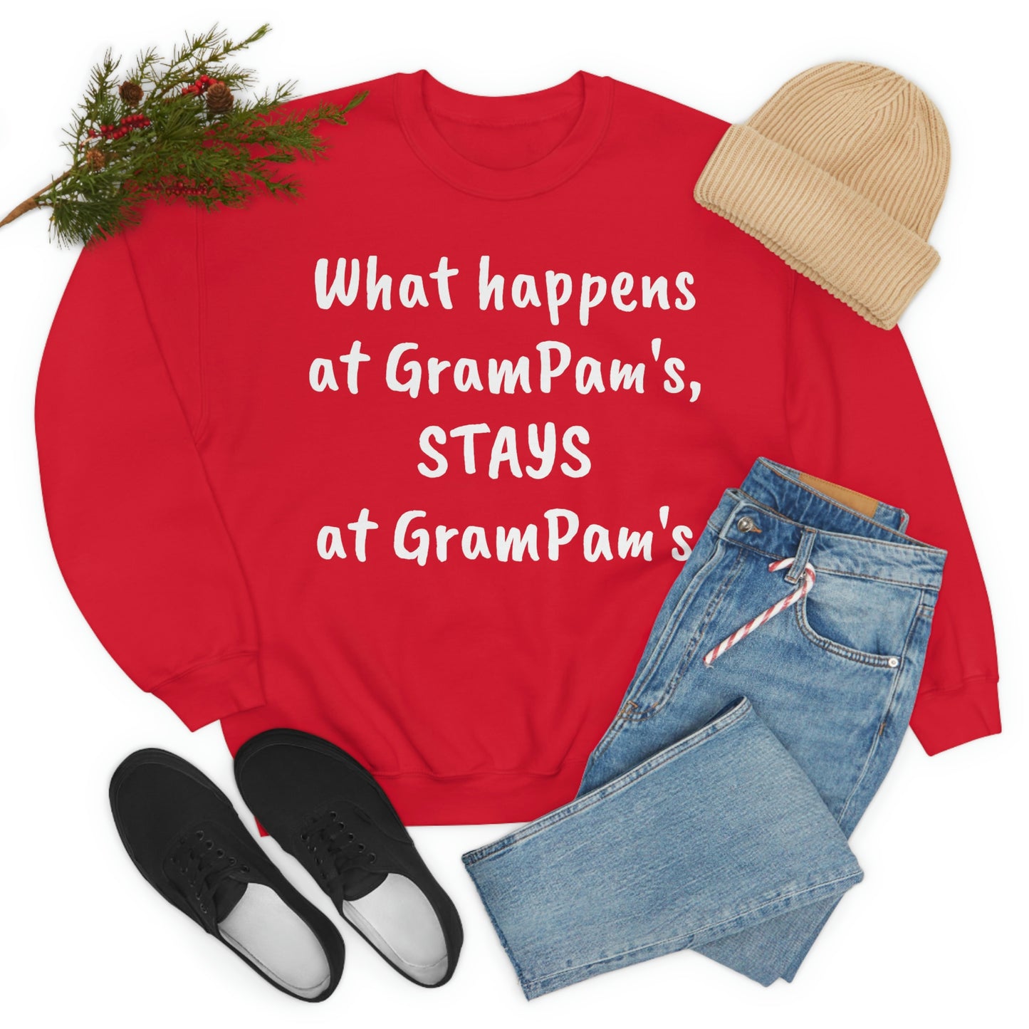 What happens at GramPam's, STAYS at GramPam's - Unisex Heavy Blend™ Crewneck Sweatshirt