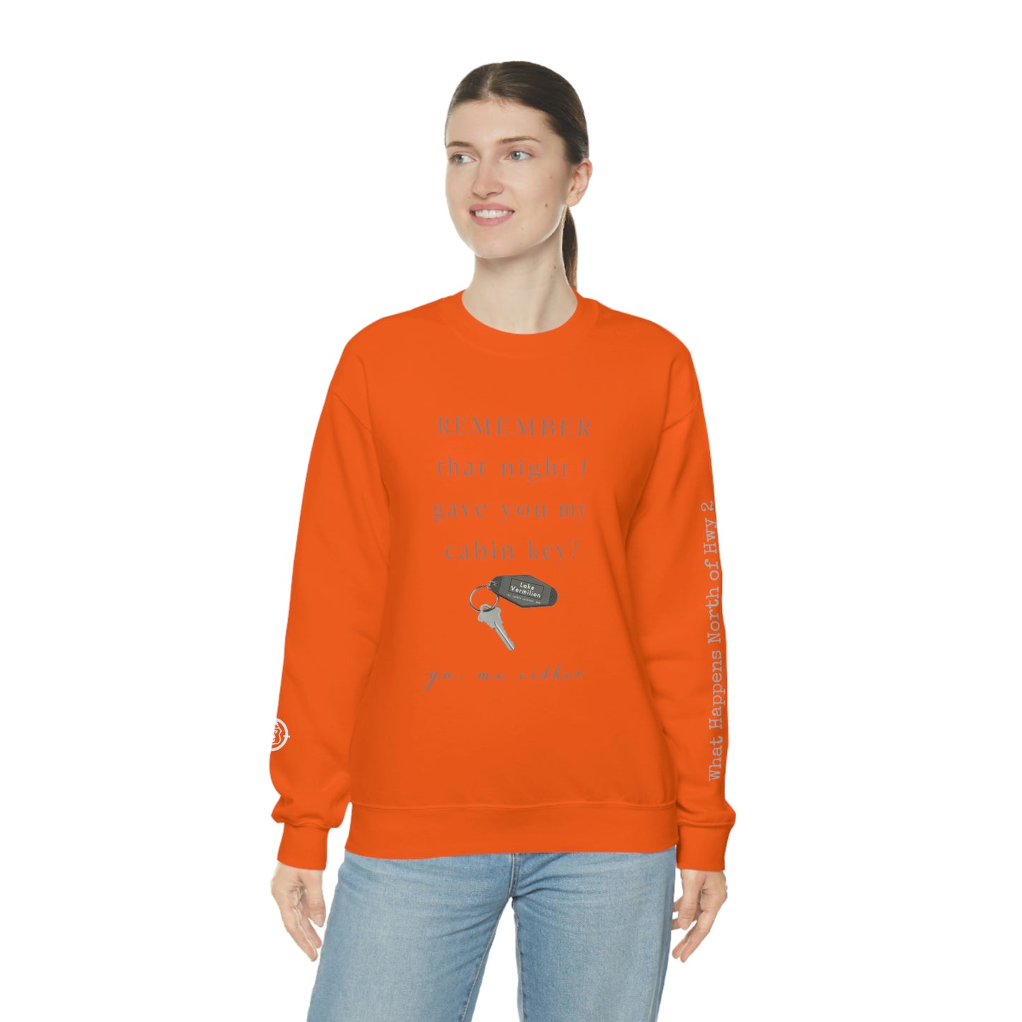 Remember That Night - Cabin Key - Lake Vermilion - North of Hwy 2 - Unisex Heavy Blend™ Crewneck Sweatshirt