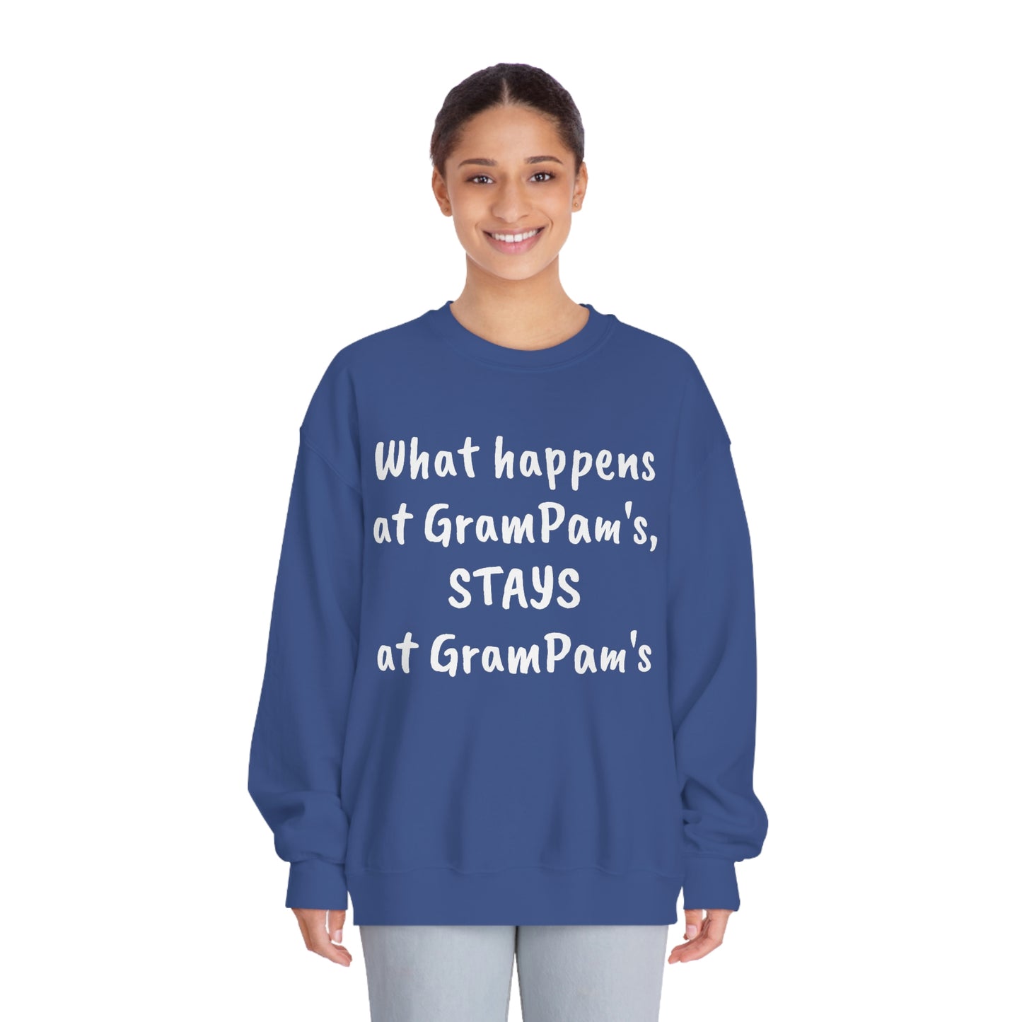 What Happens At GramPam's - Unisex DryBlend® Crewneck Sweatshirt