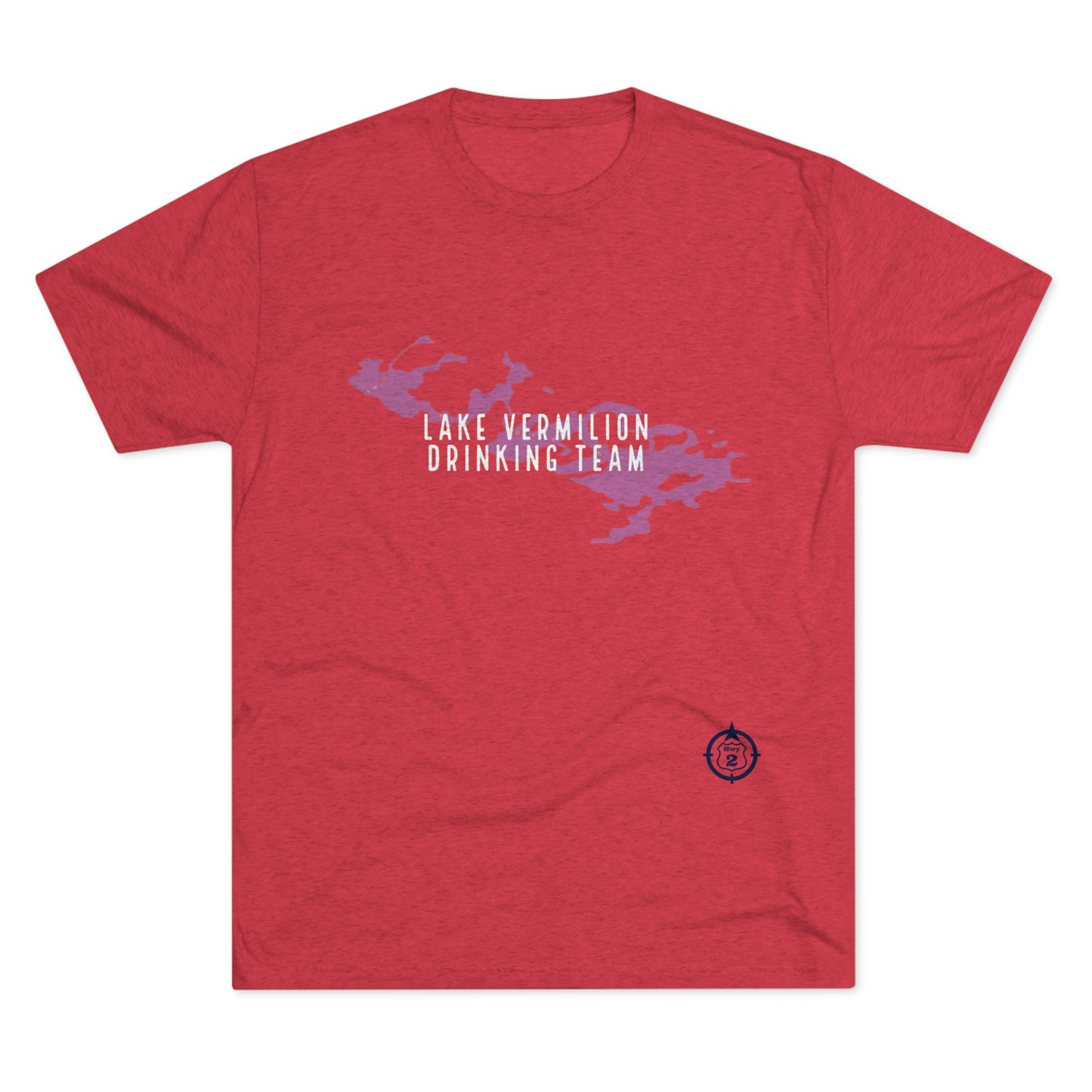 Lake Vermilion - Drinking Team - Lake Image - White Graphic - Unisex Tri-Blend Crew Tee