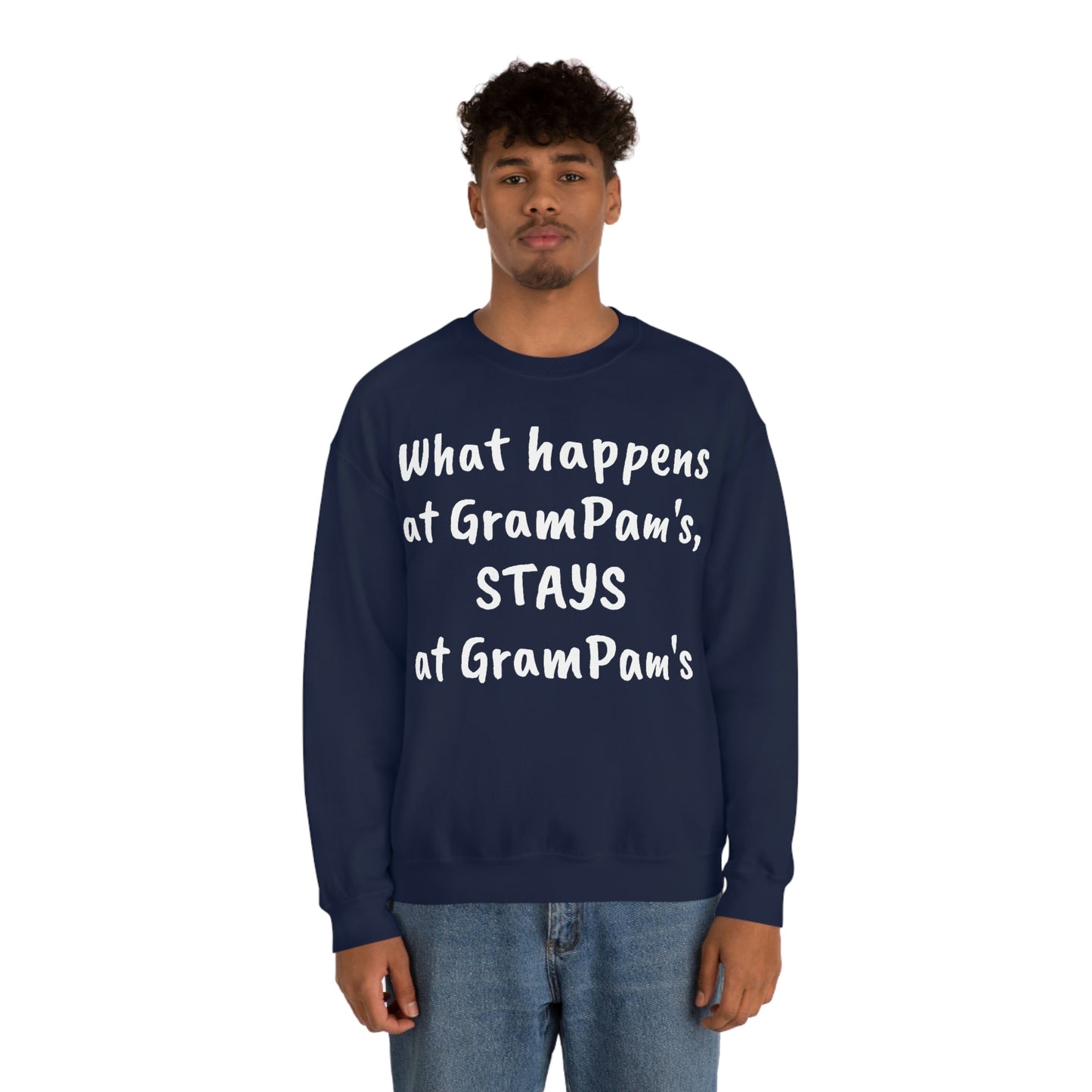 What happens at GramPam's, STAYS at GramPam's - Unisex Heavy Blend™ Crewneck Sweatshirt