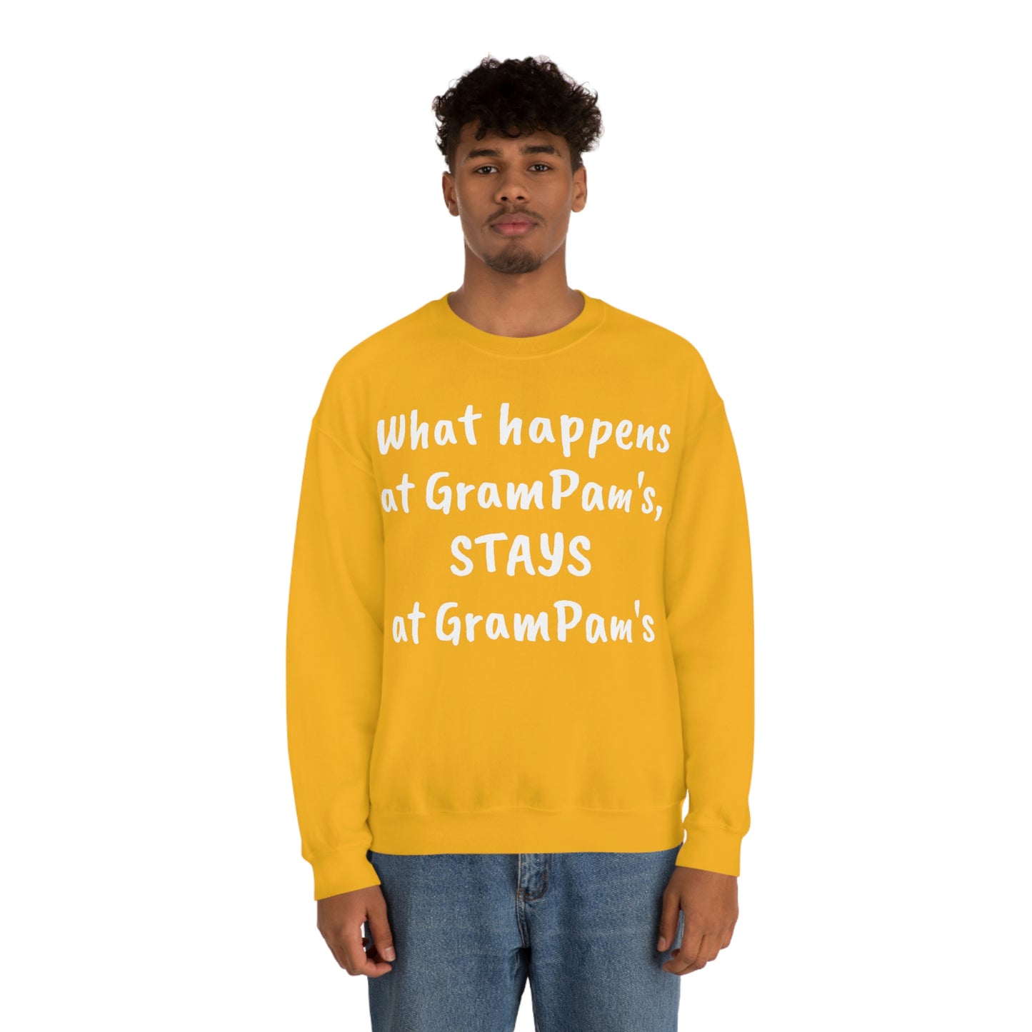 What happens at GramPam's, STAYS at GramPam's - Unisex Heavy Blend™ Crewneck Sweatshirt