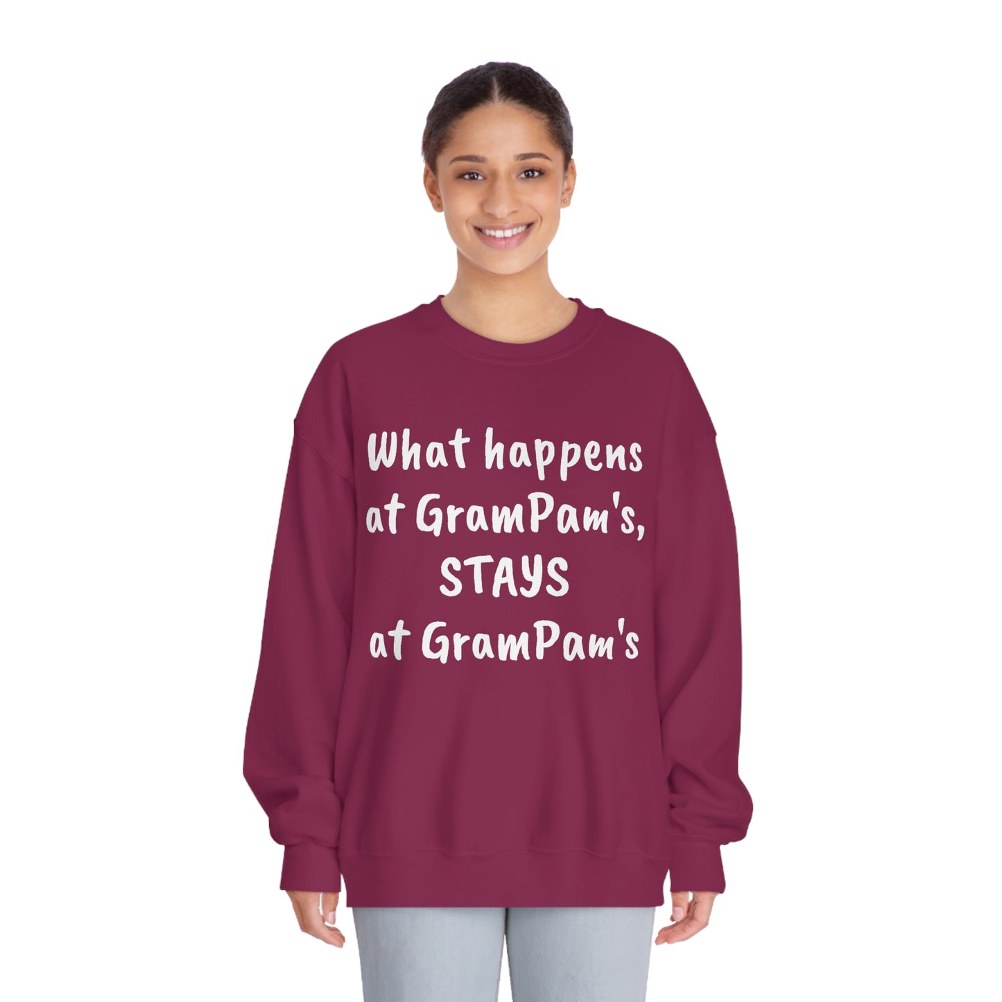 What Happens At GramPam's - Unisex DryBlend® Crewneck Sweatshirt