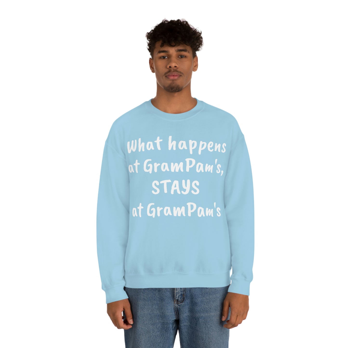 What happens at GramPam's, STAYS at GramPam's - Unisex Heavy Blend™ Crewneck Sweatshirt