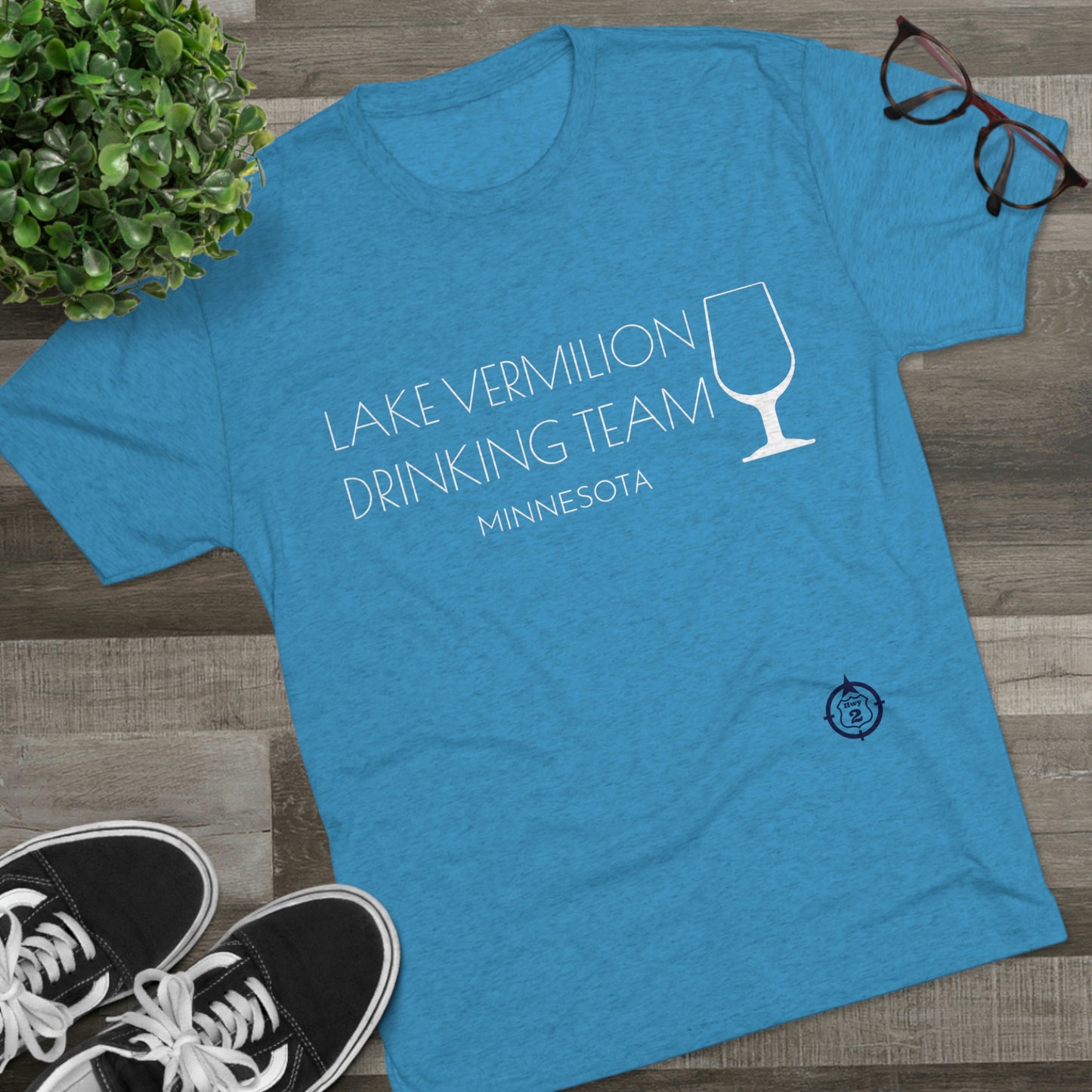 Lake Vermilion - Drinking Team - White Graphic - Unisex Tri-Blend Crew Tee