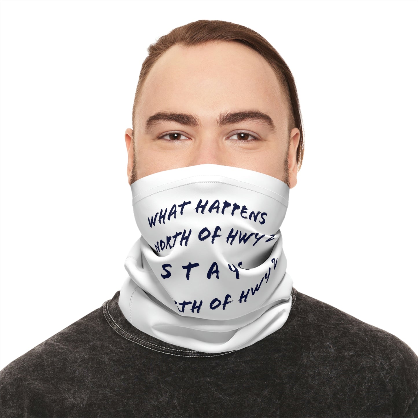 Summer Weather  - North of Hwy 2- Fishing / Boating Lightweight Neck Gaiter - White