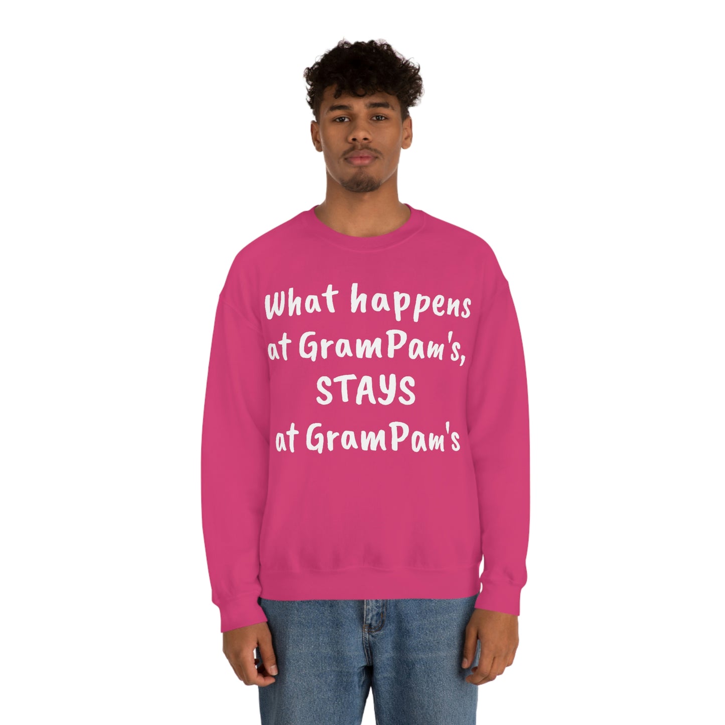 What happens at GramPam's, STAYS at GramPam's - Unisex Heavy Blend™ Crewneck Sweatshirt