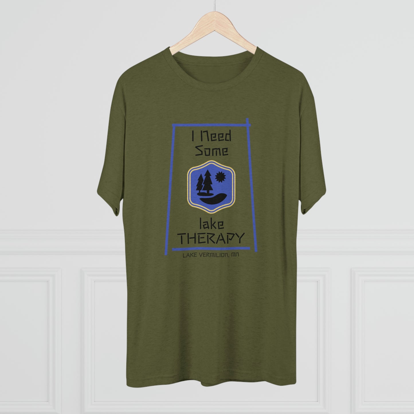 Lake Therapy - Blue Accents - Lake Vermilion - Unisex Tri-Blend Crew Tee