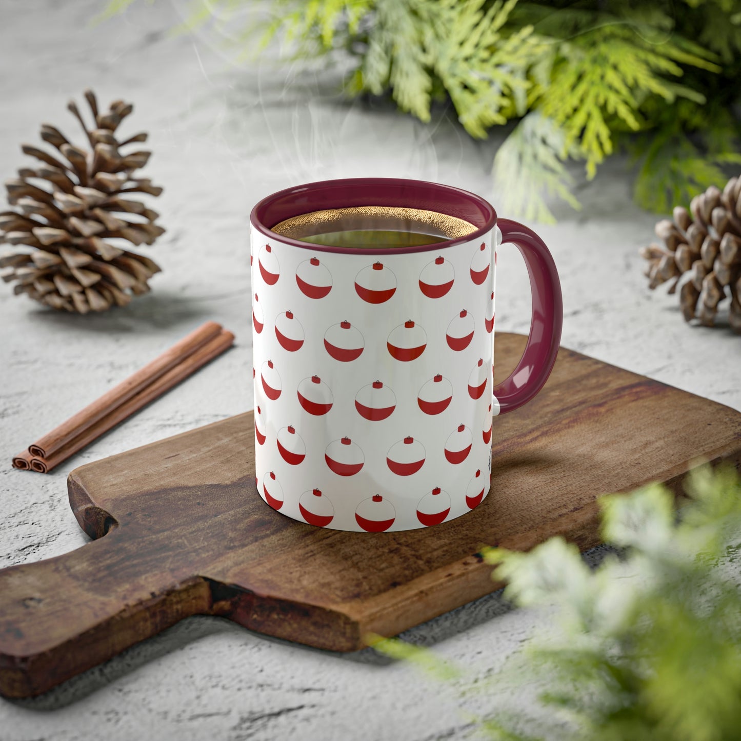 Traditional Red & White Bobber - Colorful Mugs, 11oz
