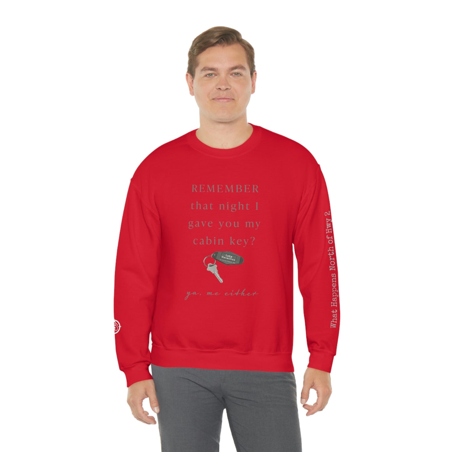 Remember That Night - Cabin Key - Lake Vermilion - North of Hwy 2 - Unisex Heavy Blend™ Crewneck Sweatshirt