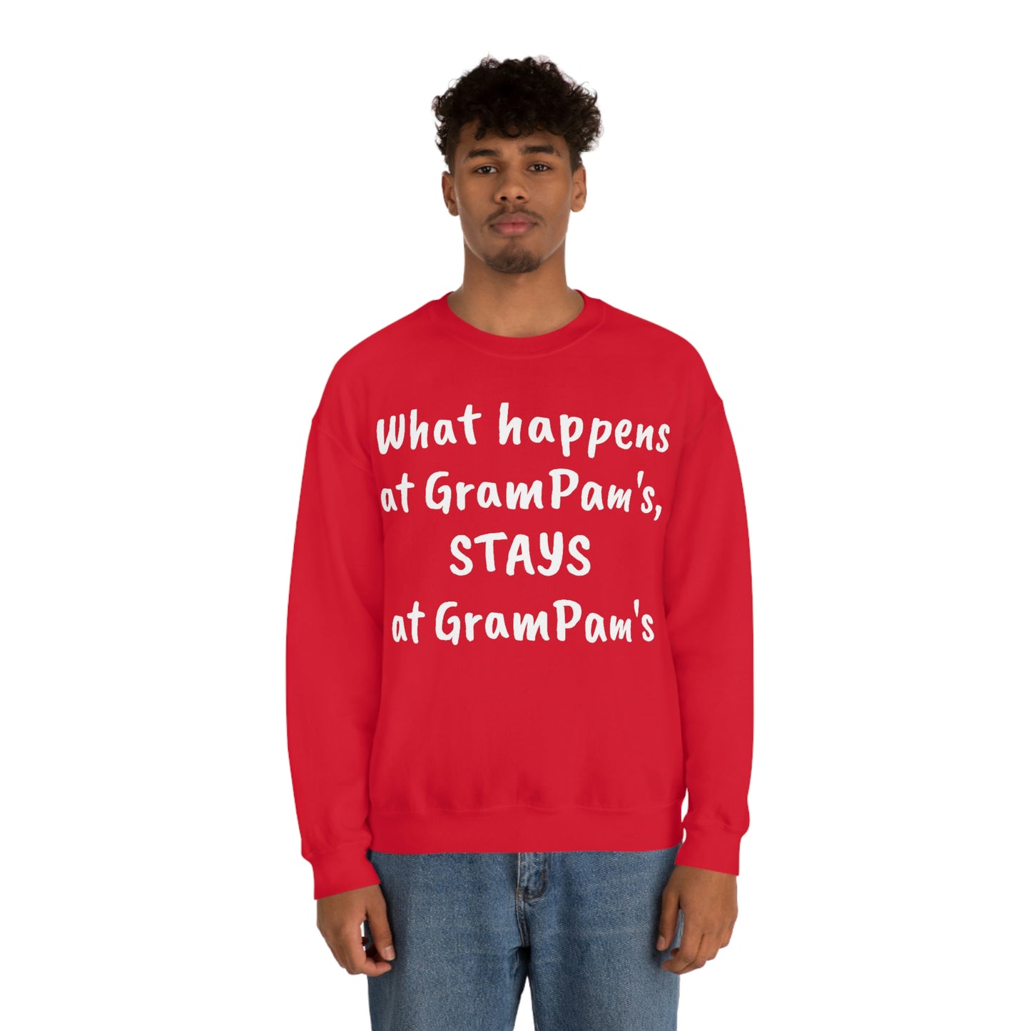 What happens at GramPam's, STAYS at GramPam's - Unisex Heavy Blend™ Crewneck Sweatshirt