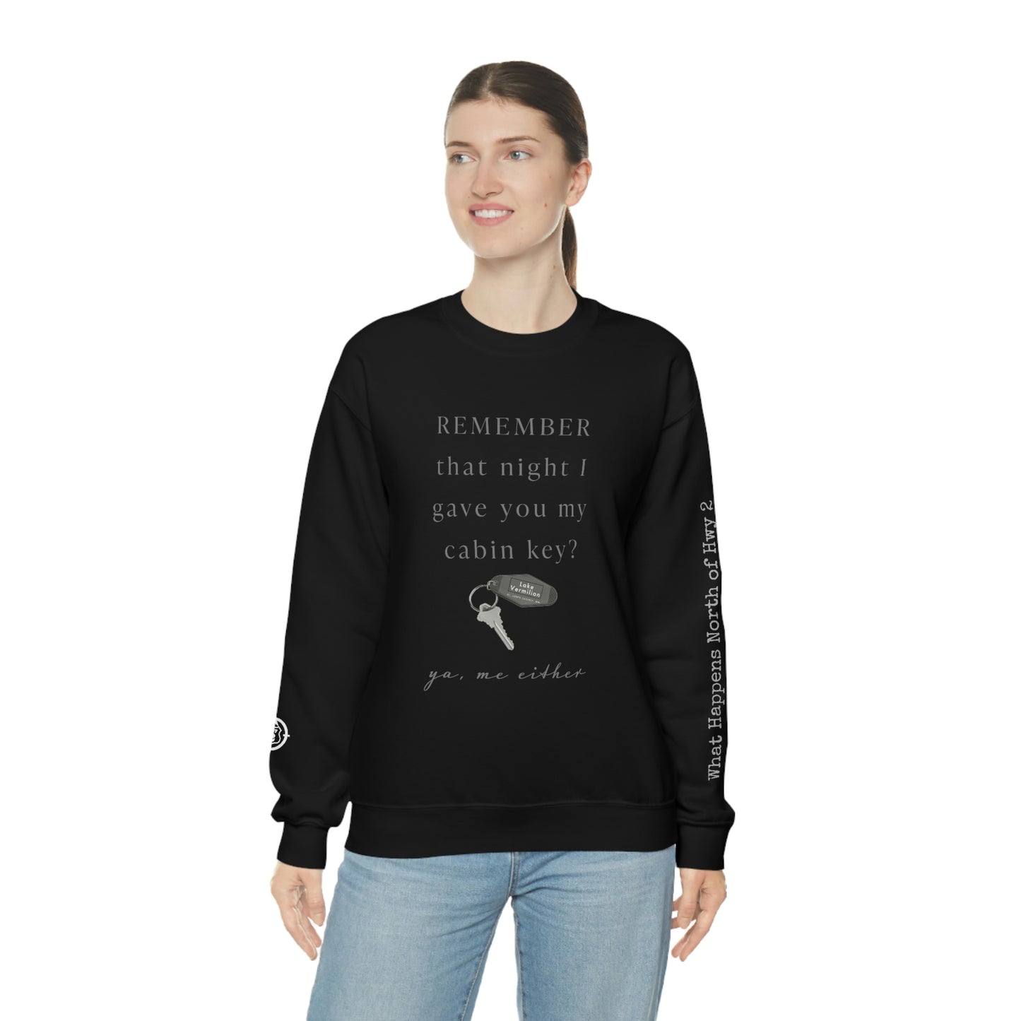 Remember That Night - Cabin Key - Lake Vermilion - North of Hwy 2 - Unisex Heavy Blend™ Crewneck Sweatshirt