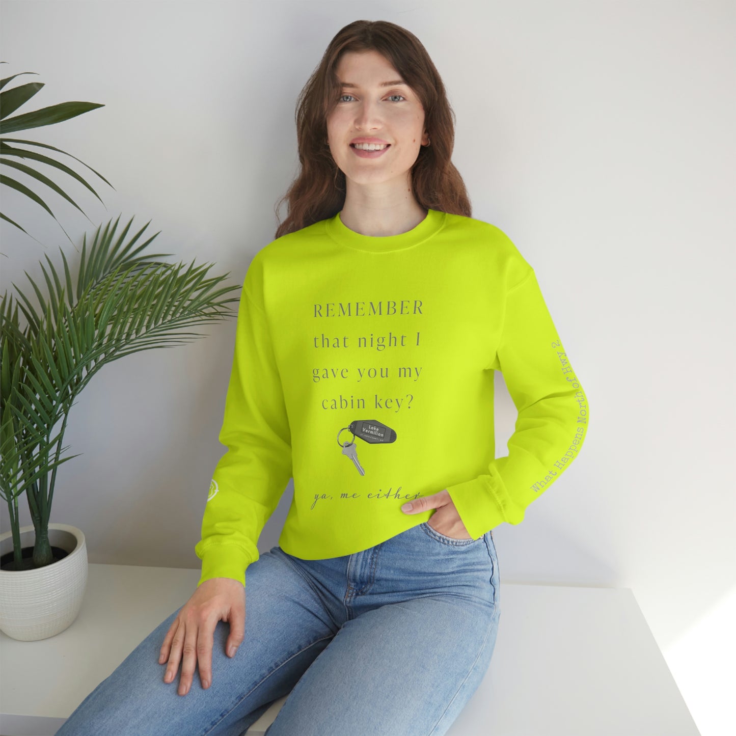 Remember That Night - Cabin Key - Lake Vermilion - North of Hwy 2 - Unisex Heavy Blend™ Crewneck Sweatshirt
